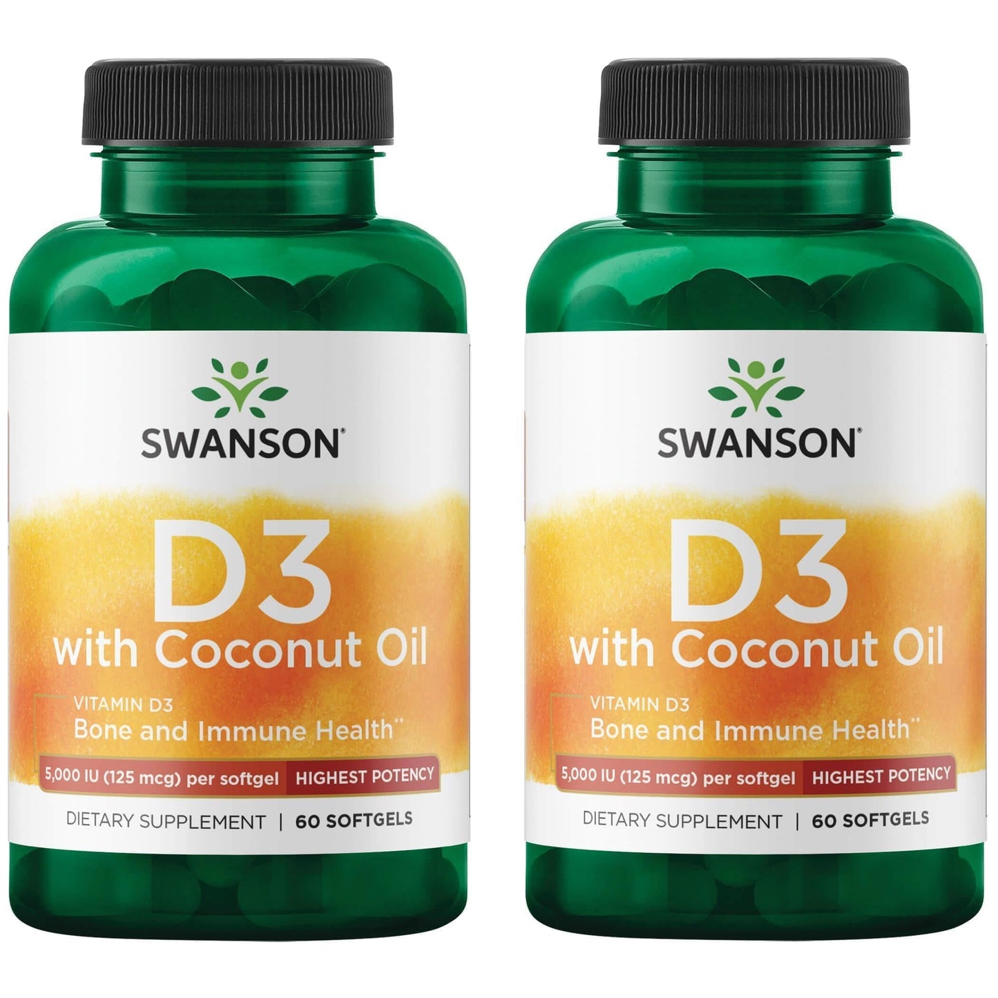 Swanson High Potency Vitamin D-3 w/Coconut Softgels 120