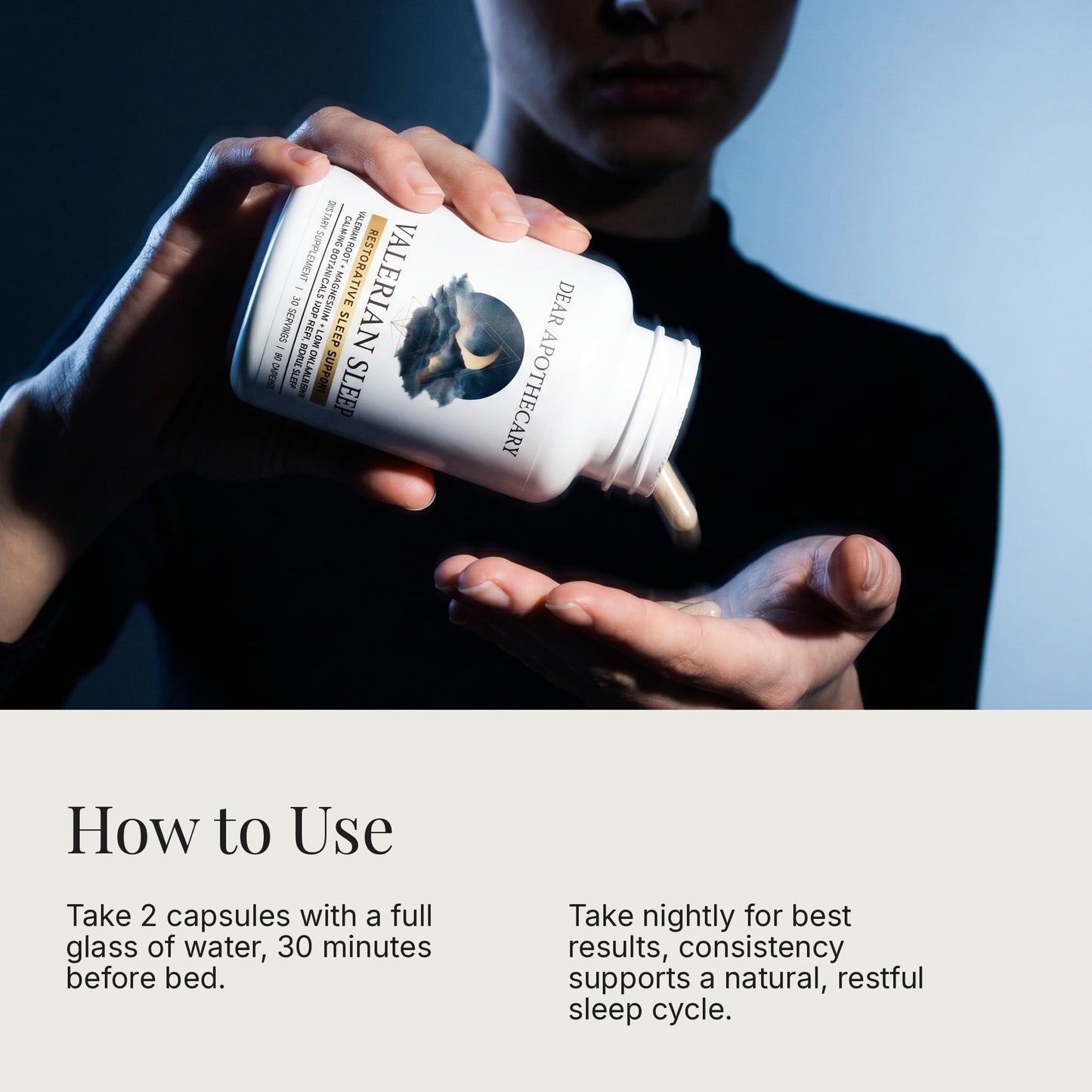 Dear Apothecary Valerian Sleep Aid for Adults Capsules, 60 Count