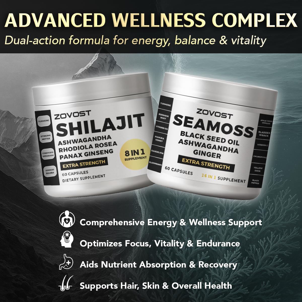 ZOVOST Superblend Daily Wellness Supplement 24-in-1 Capsule 60 Count