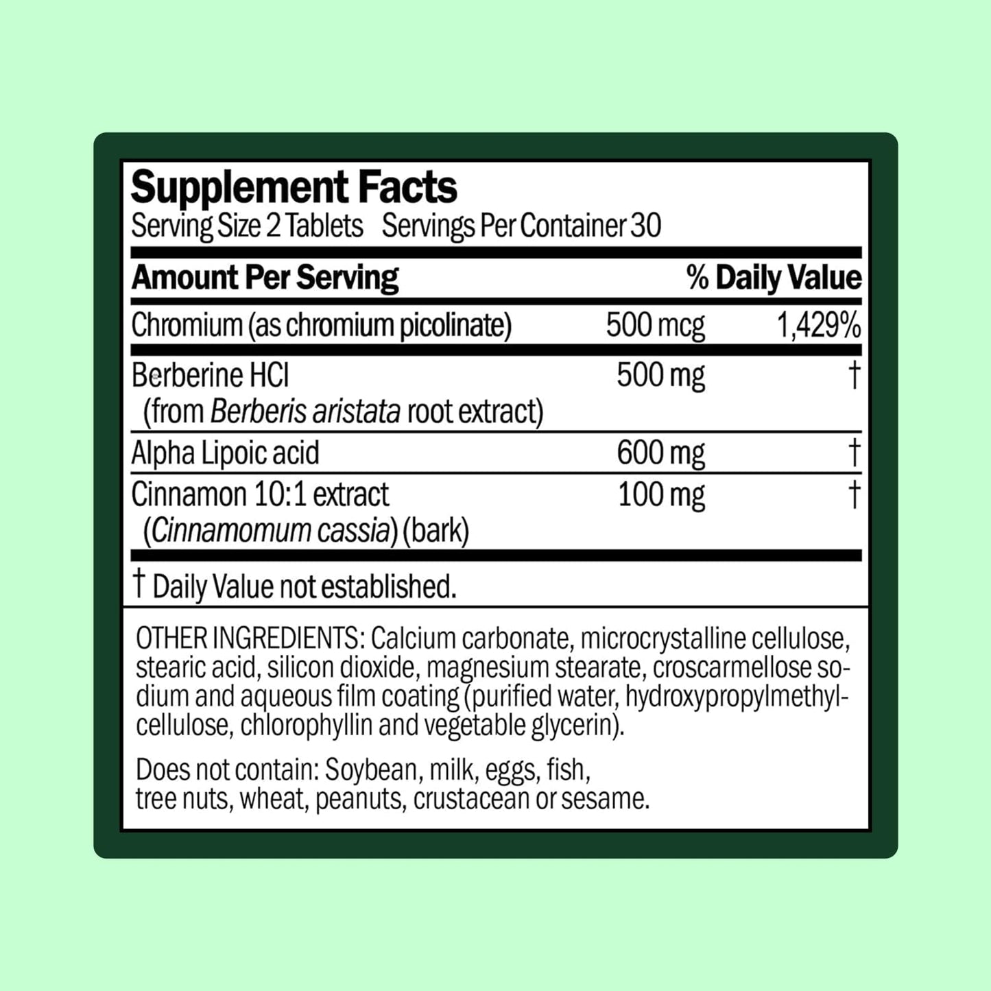 WellWithAll Glucose Metabolism & Wellness Supplement with Berberine Tablets, 60 Tablets