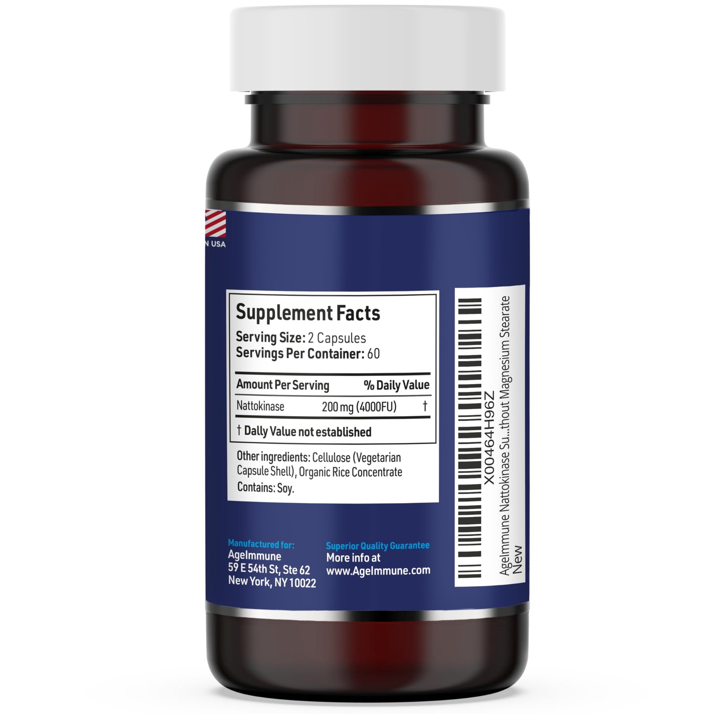 AgeImmune Nattokinase Supplement 4000 FU 200mg Capsule 120 Count