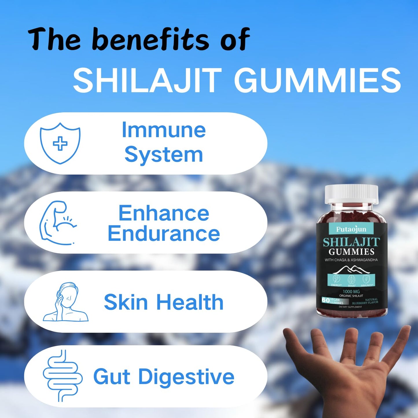 Putaojun Himalayan Gold Shilajit Gummies 60 Count