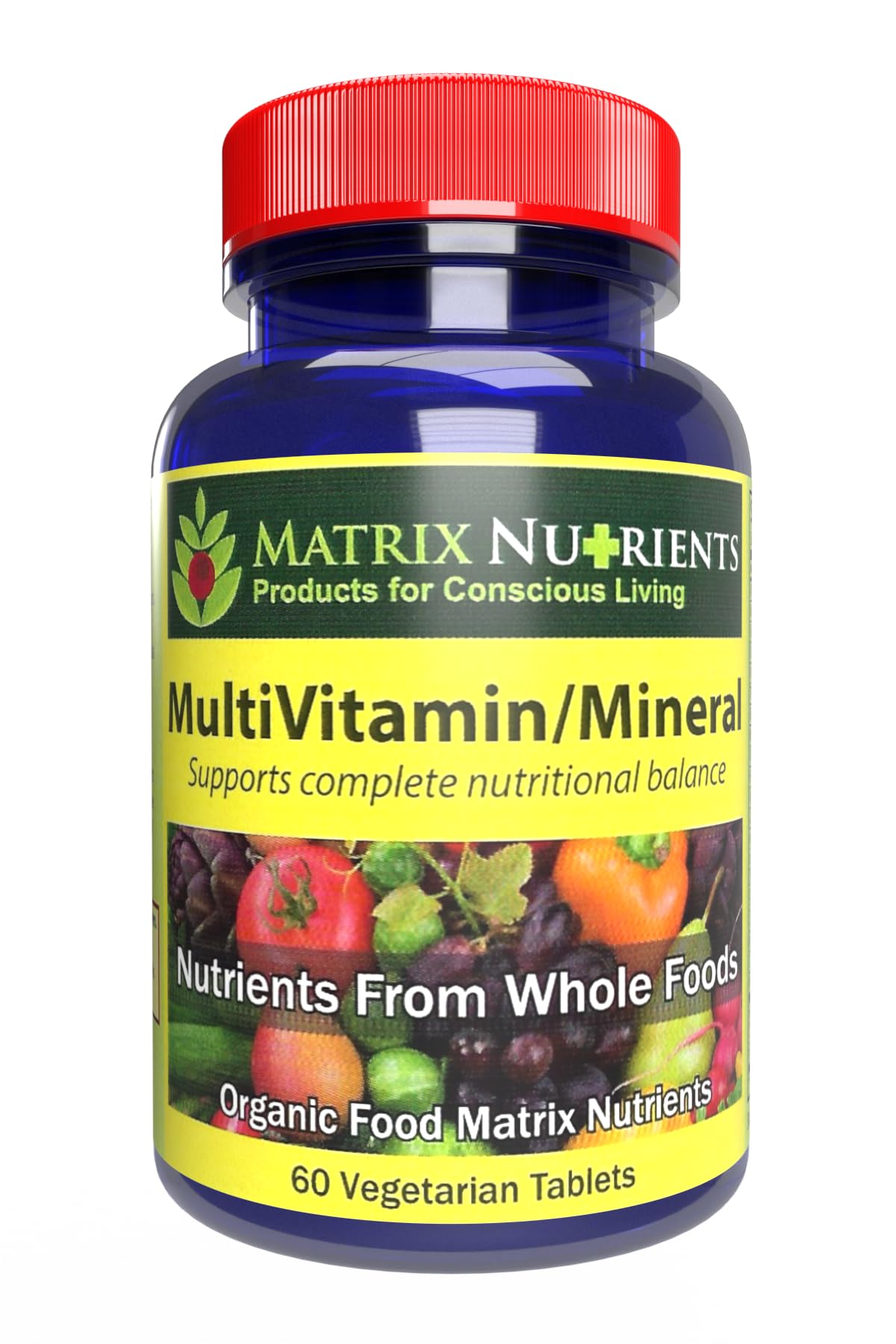 Matrix Nutrients Multivitamin - Mineral, 100% Organic Whole Food, Complete Multivitamin, Vegan Tablets, 60 Count