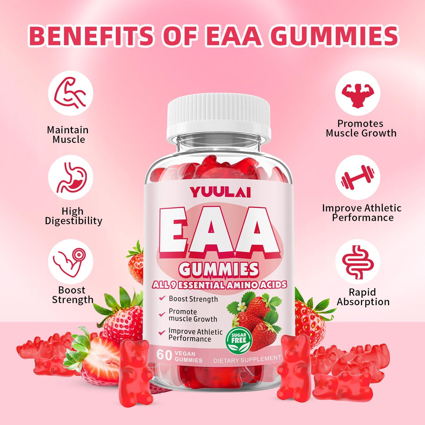 YUULAI EAA Gummies 120 Count