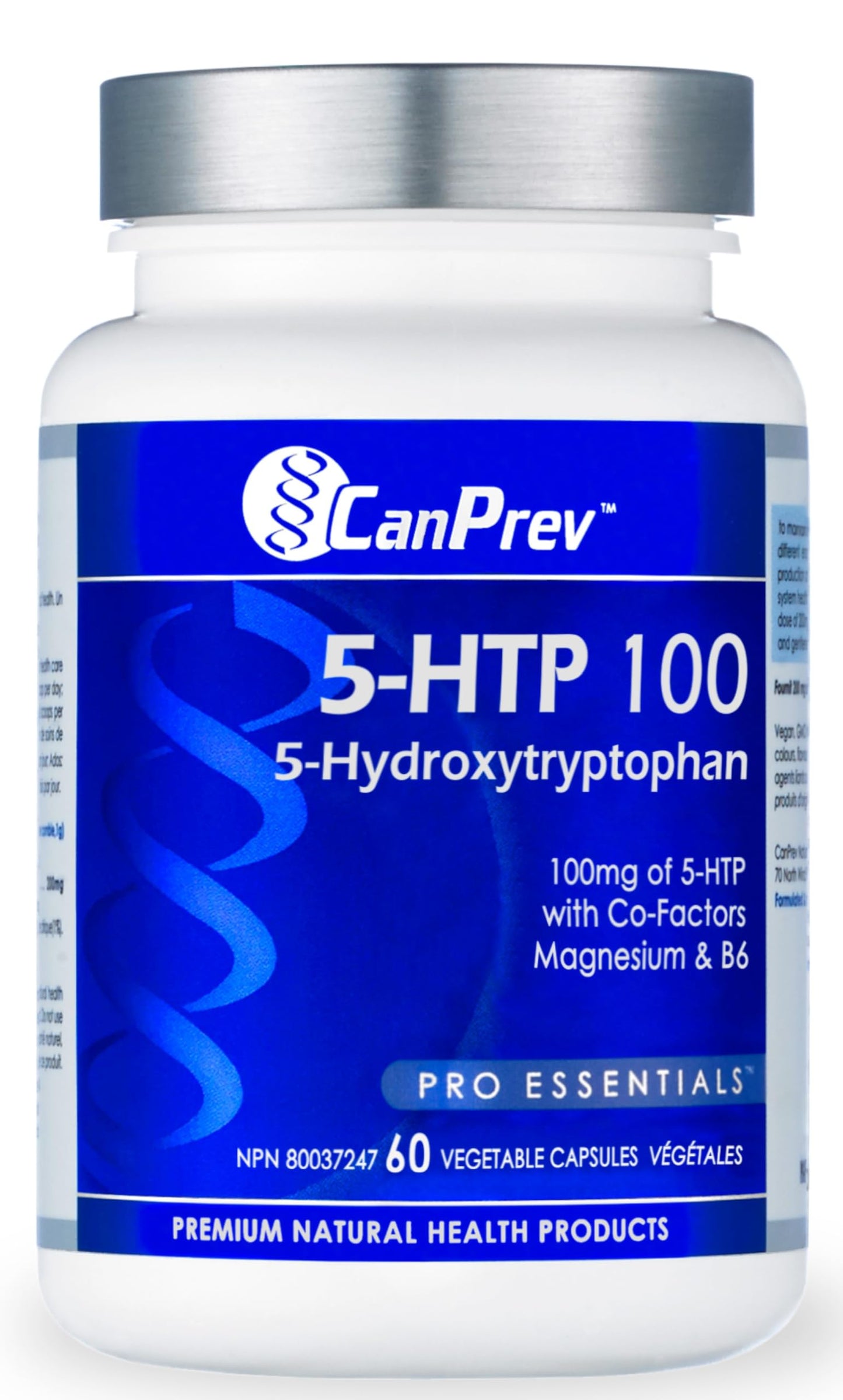 CanPrev 5-HTP 100 with B6 and Magnesium Vegi Capsules, 60 Count