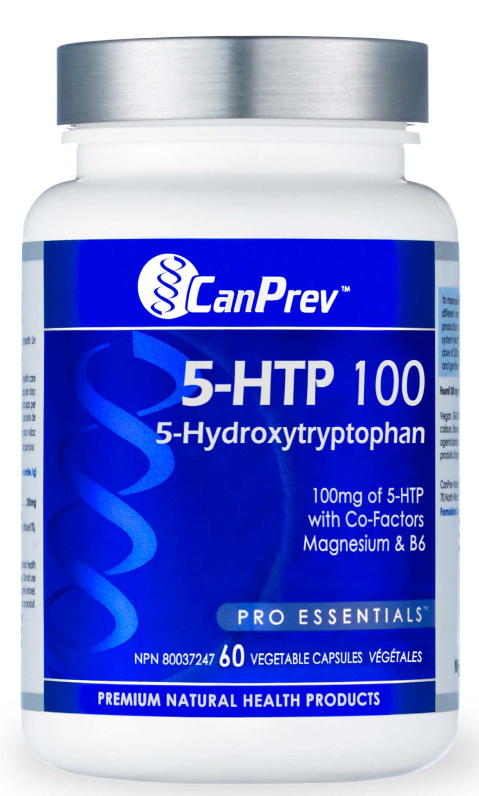 CanPrev 5-HTP 100 with B6 and Magnesium Vegi Capsules, 60 Count
