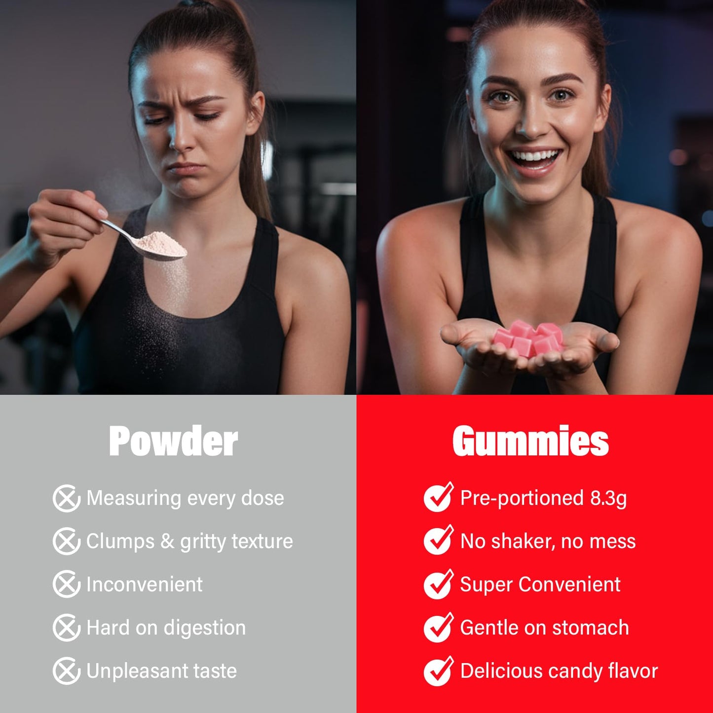 AMZXO EAA Gummies - 2:1:1 BCAA Formula (8300mg) Gummy 90 Count