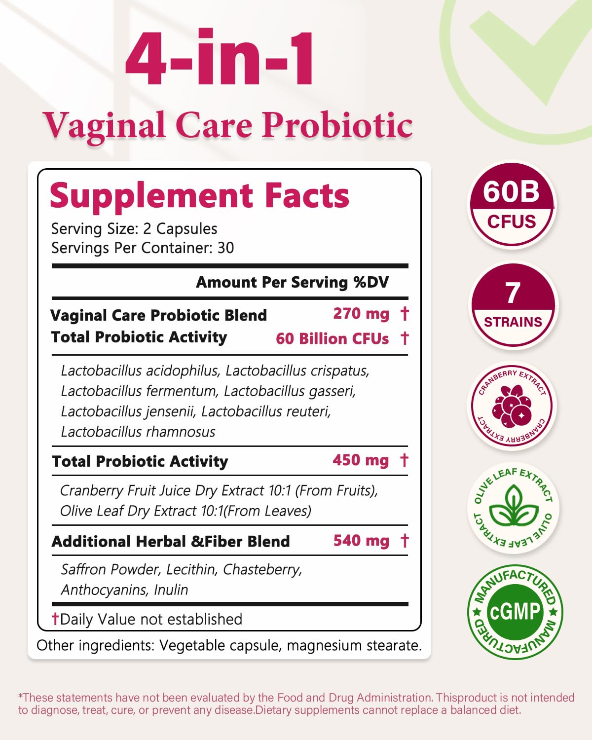 Anven Health Vaginal Probiotics for Women - pH Balance & Healthy Odor Support with Lactobacillus, Prebiotics & Cranberry - 60 Billion CFU for Feminine Flora, Urinary Tract & Hormonal Balance, 90 Capsules