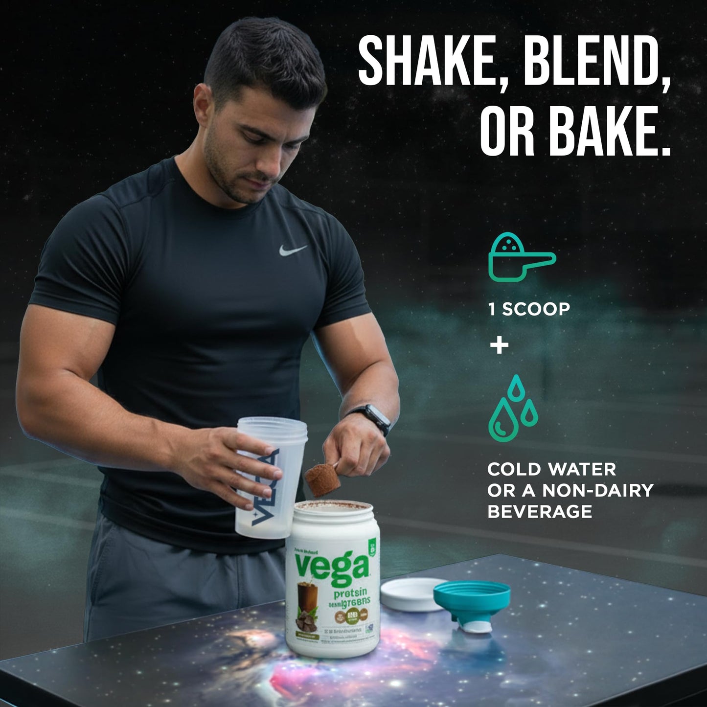 Vega Premium Protein + Supergreens Protein Powder, Chocolate, 18.4 oz