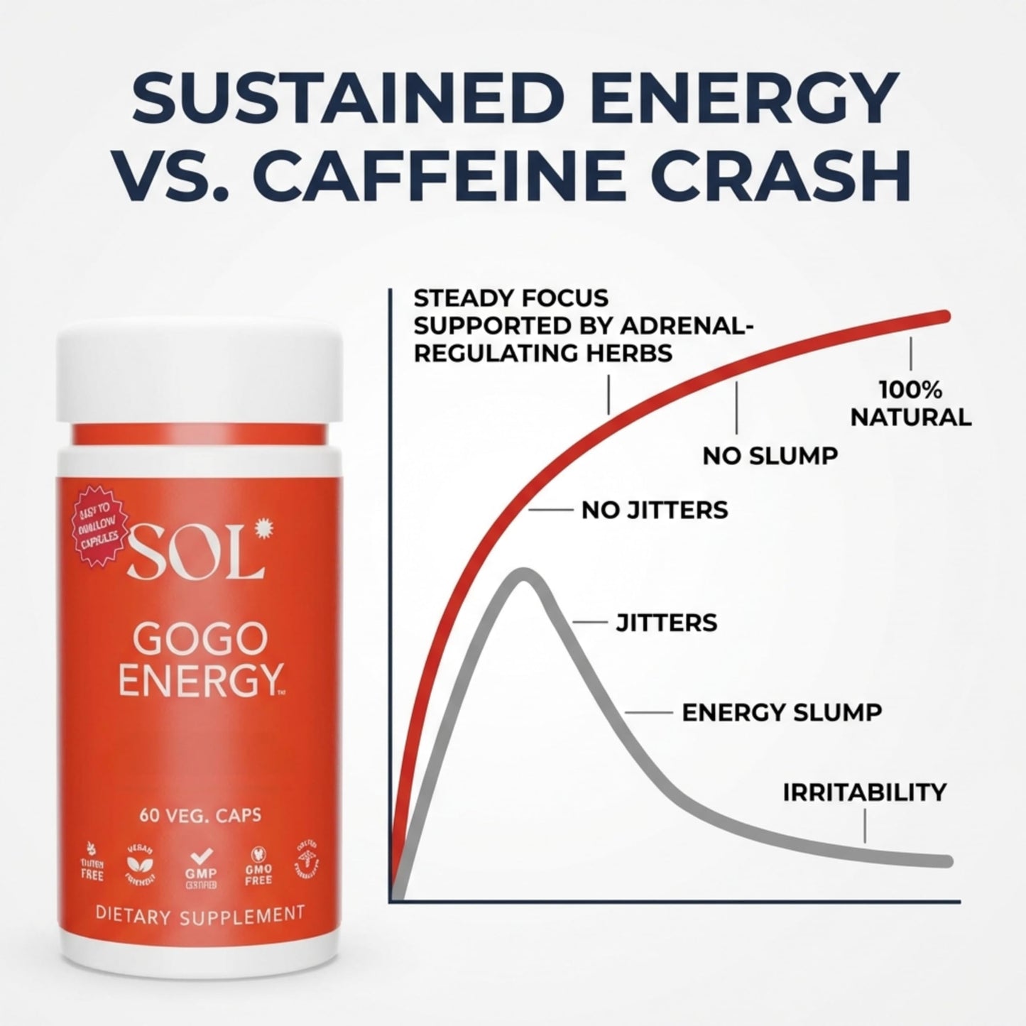 Sol Nutrition GoGo Energy Supplement Capsule 60 Count