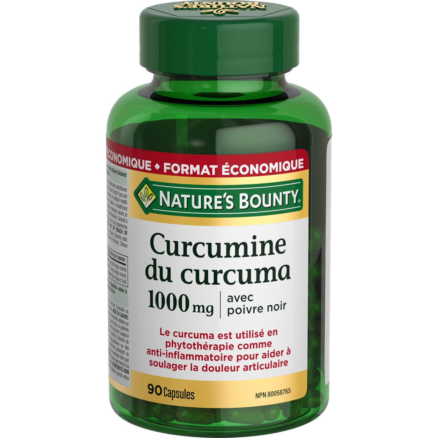 Nature's Bounty Turmeric Curcumin 1000mg Plus Black Pepper, 90 Capsules