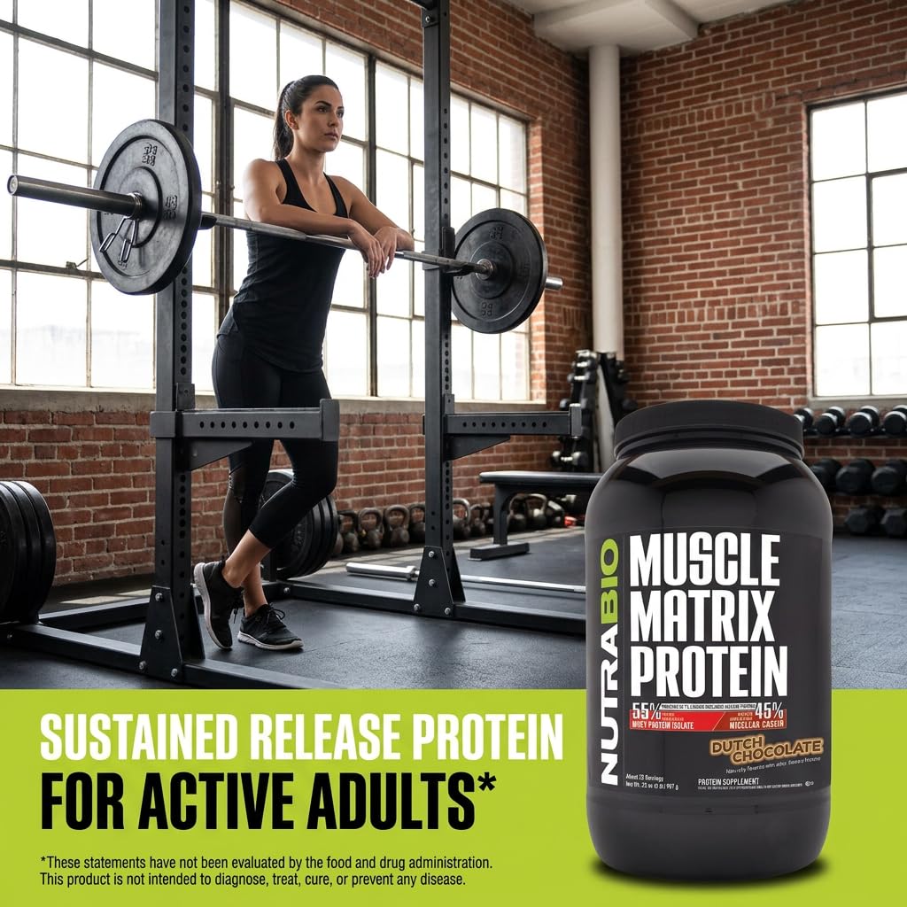 NutraBio Muscle Matrix Protein Powder Dutch Chocolate 32 Servings