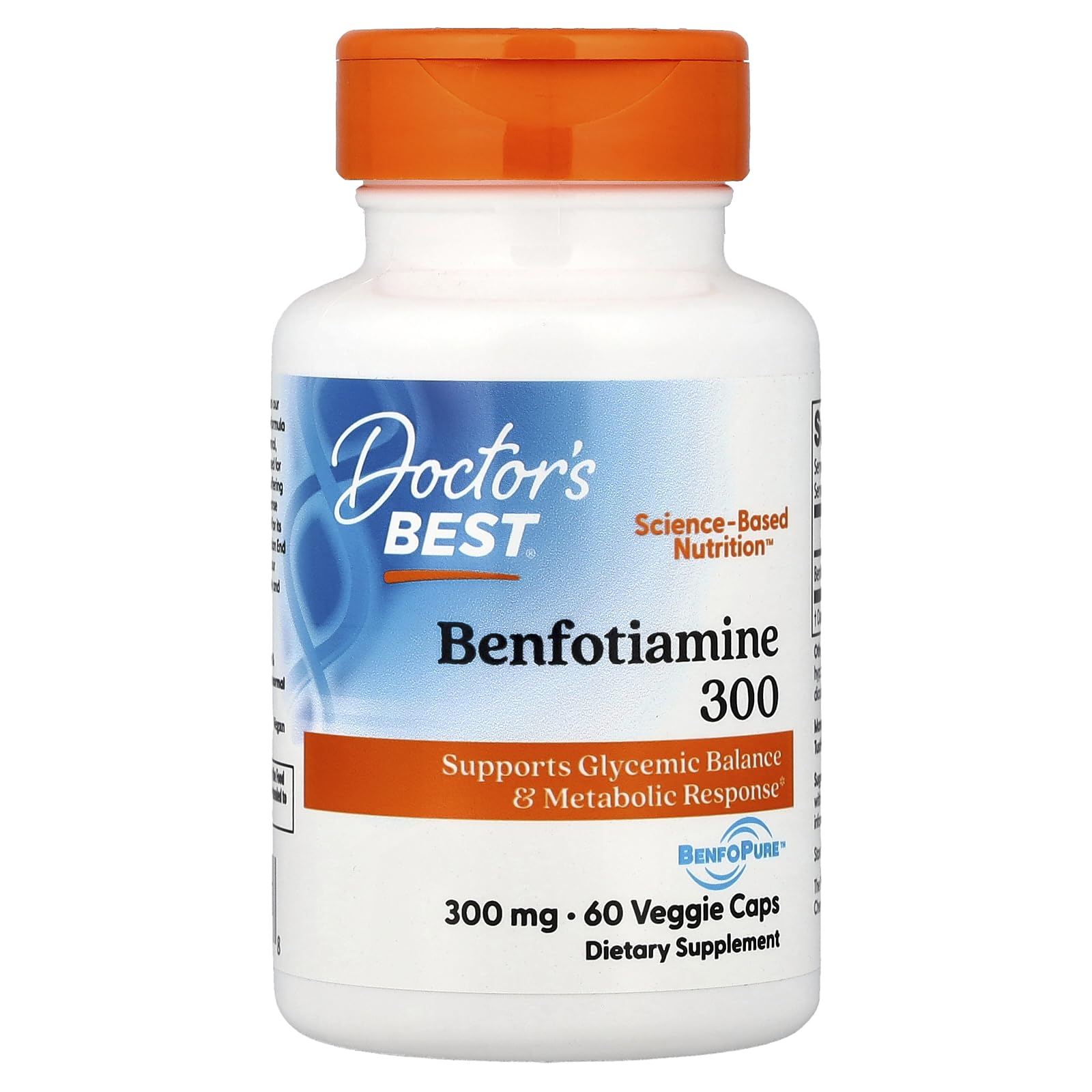 Doctor's Best Benfotiamine with BenfoPure 300 mg Capsules, 60 Count