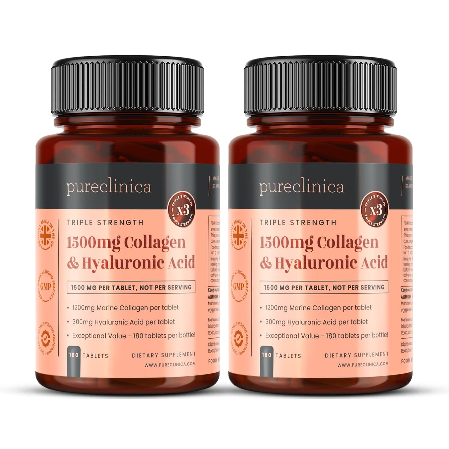 pureclinica UltraColl Collagen & Hyaluronic Acid 1500mg 360 Tablets