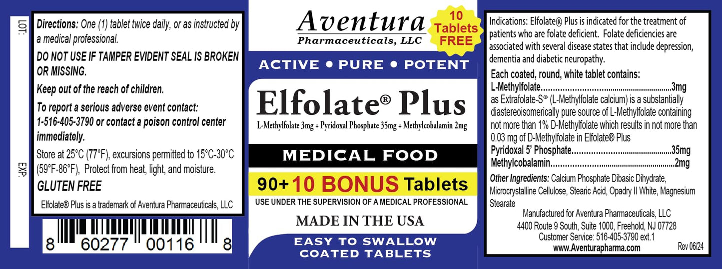 ELFOLATE Plus 3mg Tablet, 100 Tablets