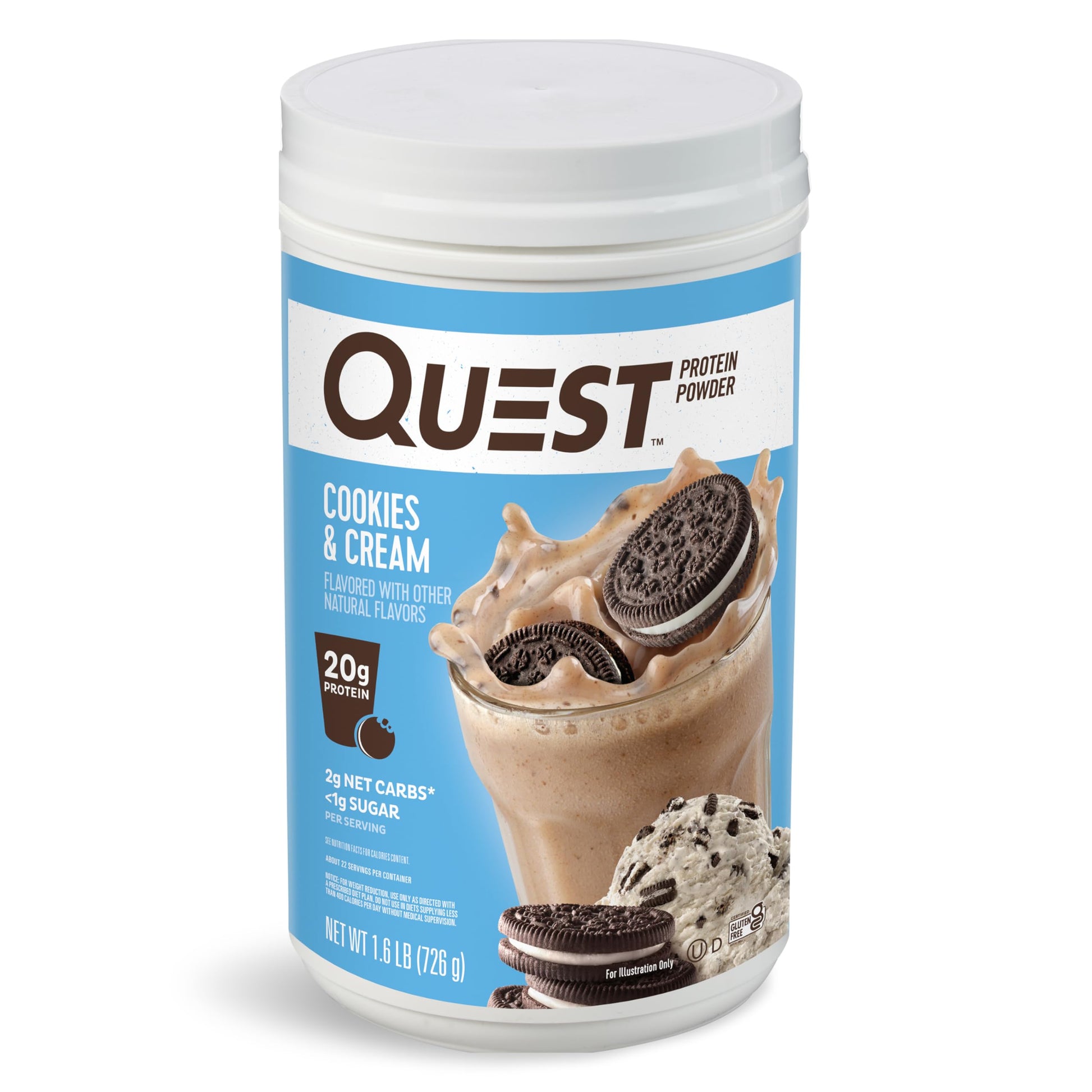 Quest Nutrition Cinnamon Crunch & Cookies Cream Protein Powder, 51.2 oz