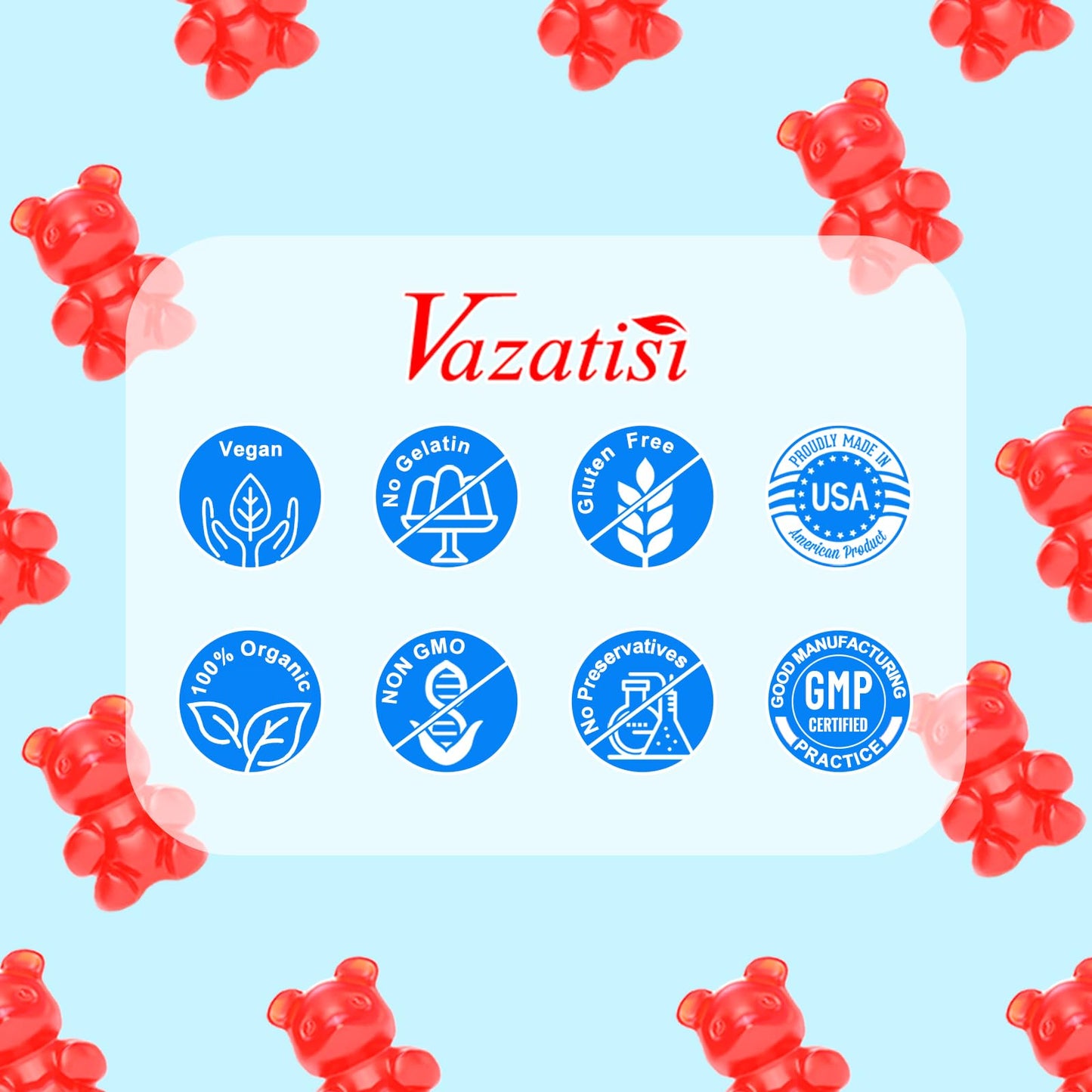 Vazatisi Glucosamine Chondroitin Gummies with Turmeric & MSM, Boswellia - Joint Support & Cartilage Health - 60 Gummies