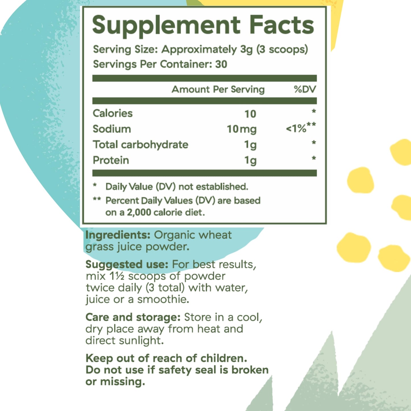 Brightcore Sweet Wheat Wheatgrass Juice Powder for Digestion & Immunity Support, 3.17 oz
