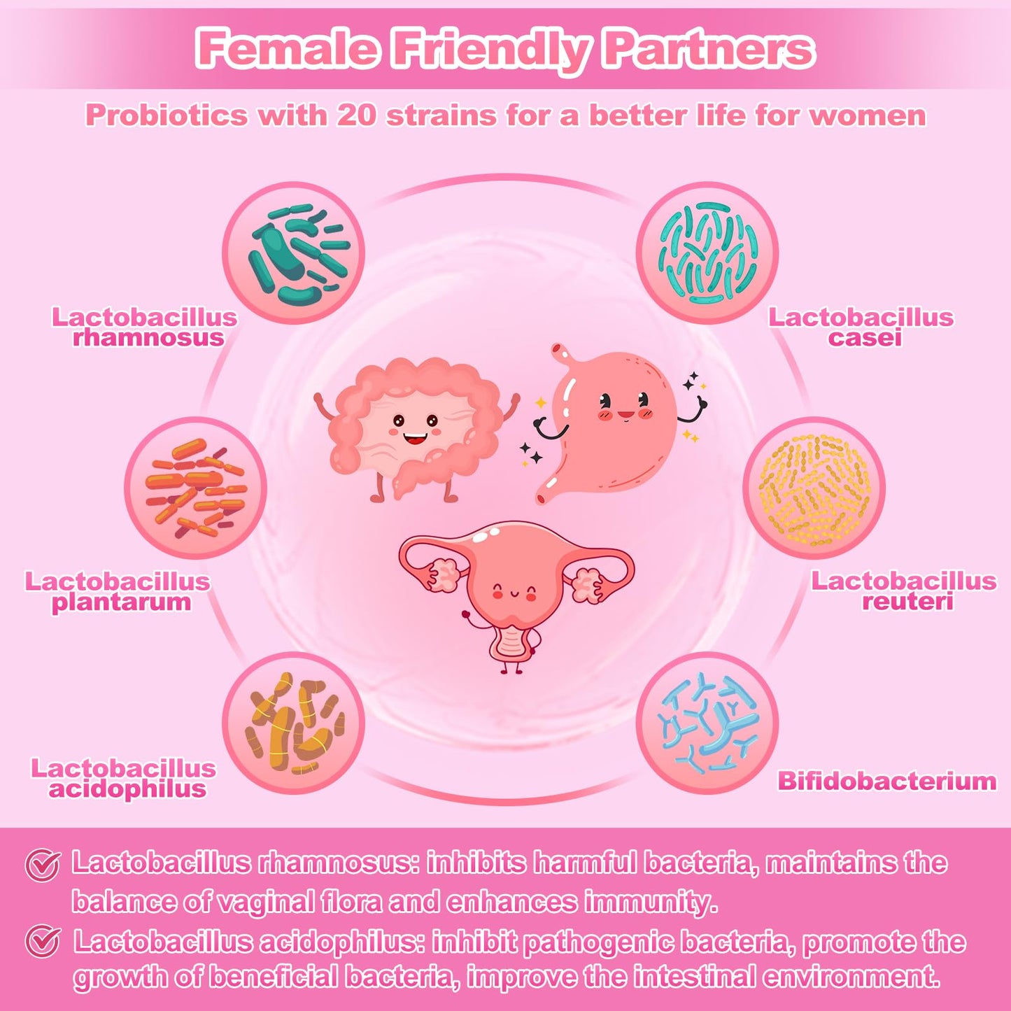 KFG Women's Probiotic Powder 100 Billion CFUs, 20 Strains, 3 Organic Prebiotics, Cranberry, Digestive Enzymes & D-Mannose, for Immune, Digestive, Gut, Vaginal & Urinary Health, 40 Packets