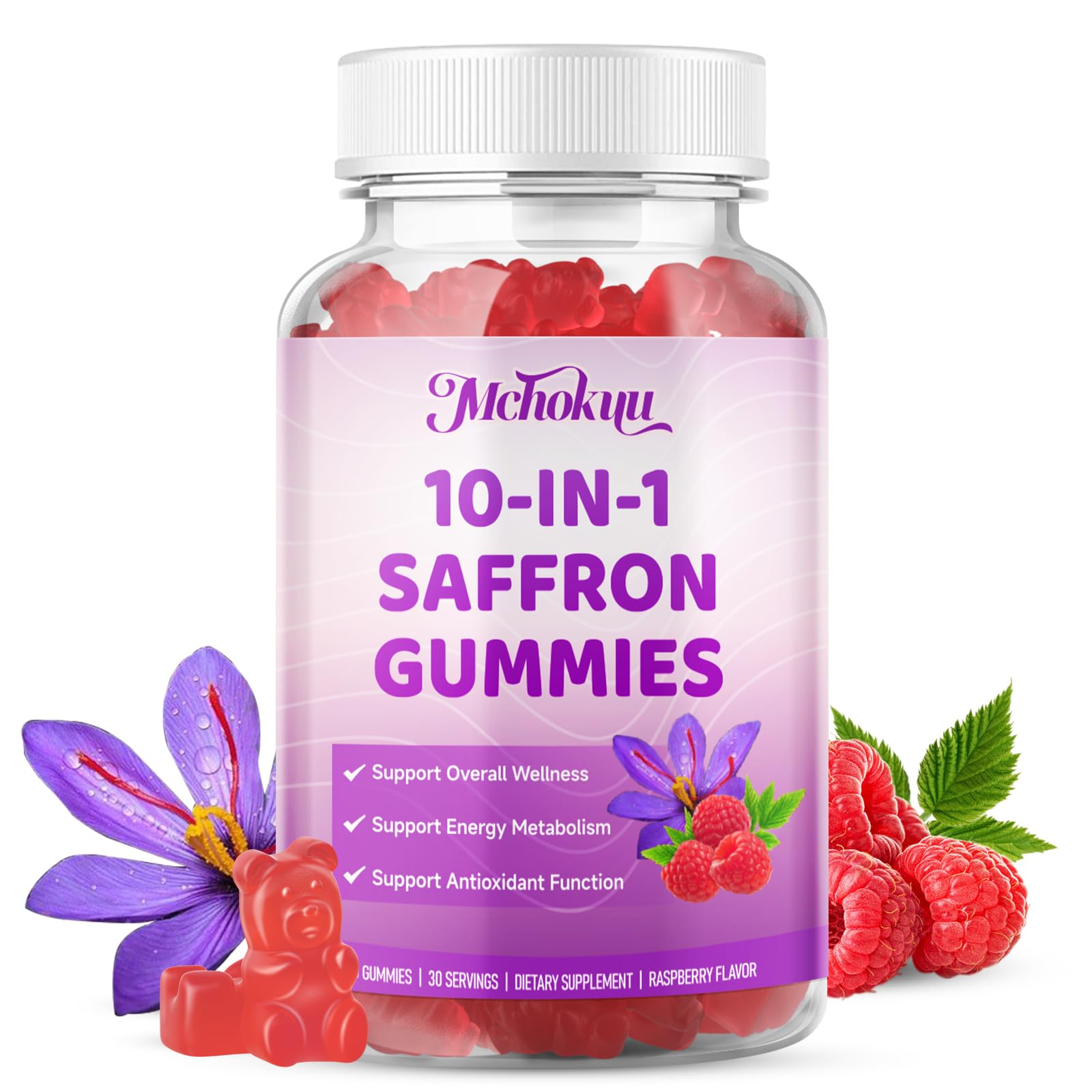 Mchokuu Saffron Supplement Gummies, 60 Count