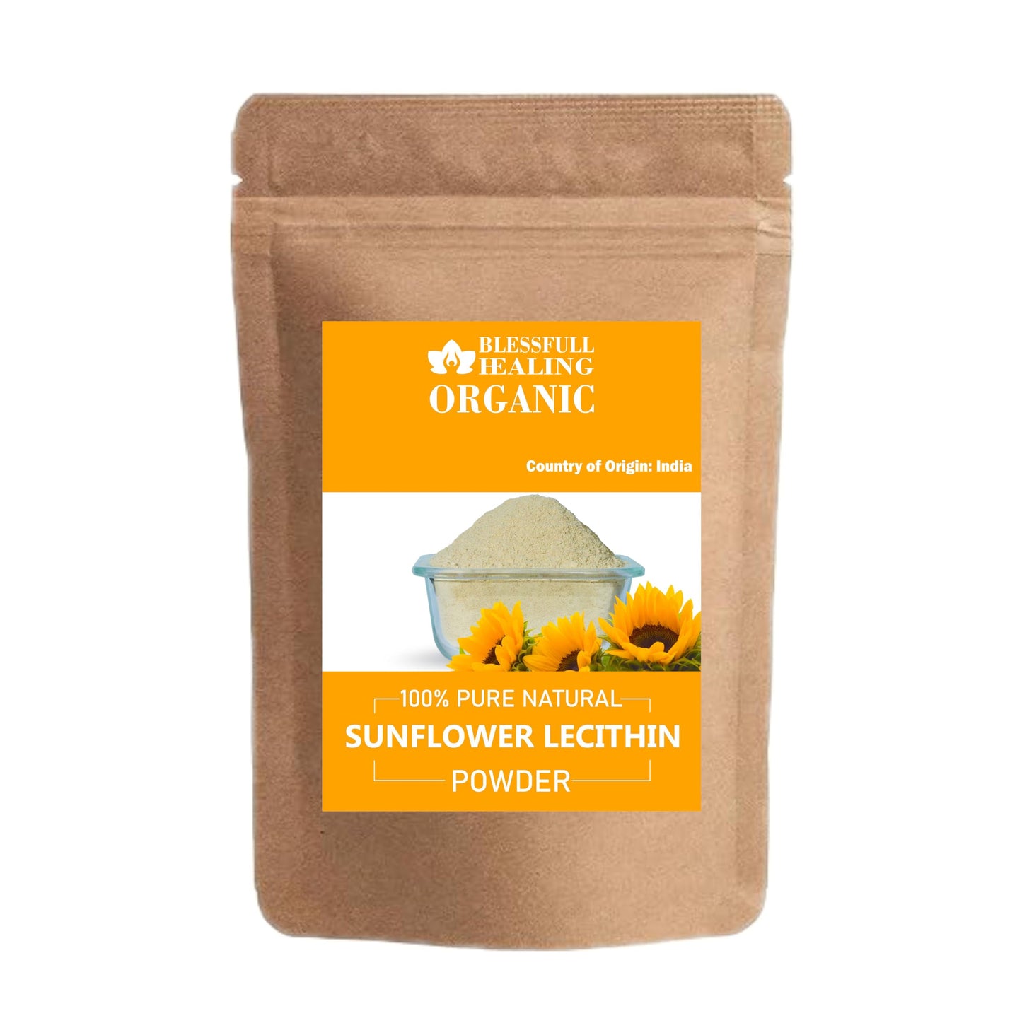 Blessfull Healing Organic Sunflower Lecithin Powder 3.53 Ounce
