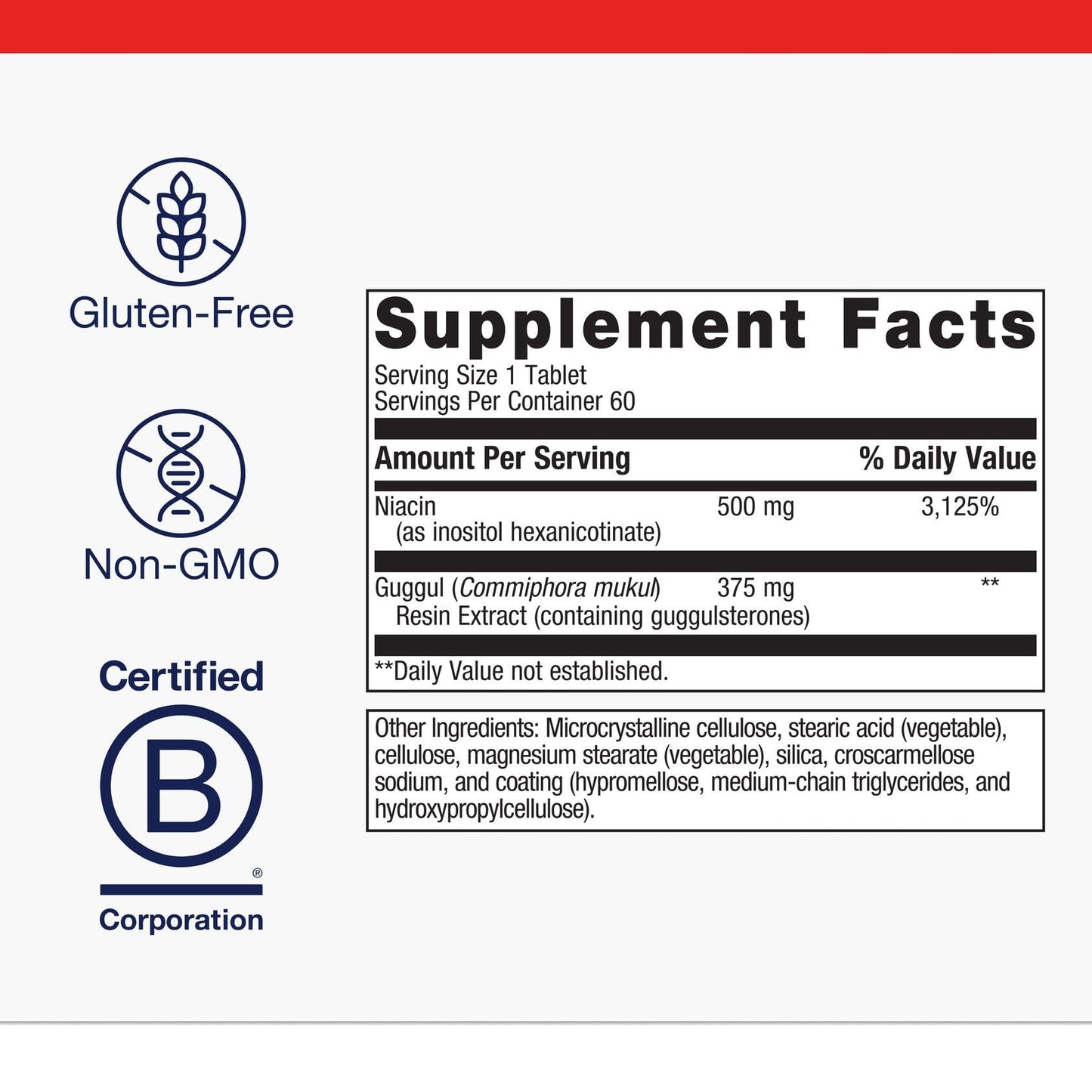 Metagenics Lipotain Non-Flush Niacin & Guggul Extract - Supports Healthy Blood Lipids & Cholesterol Balance - Inositol Hexanicotinate Tablets for Cardiovascular & Cellular Health 60 Tablets