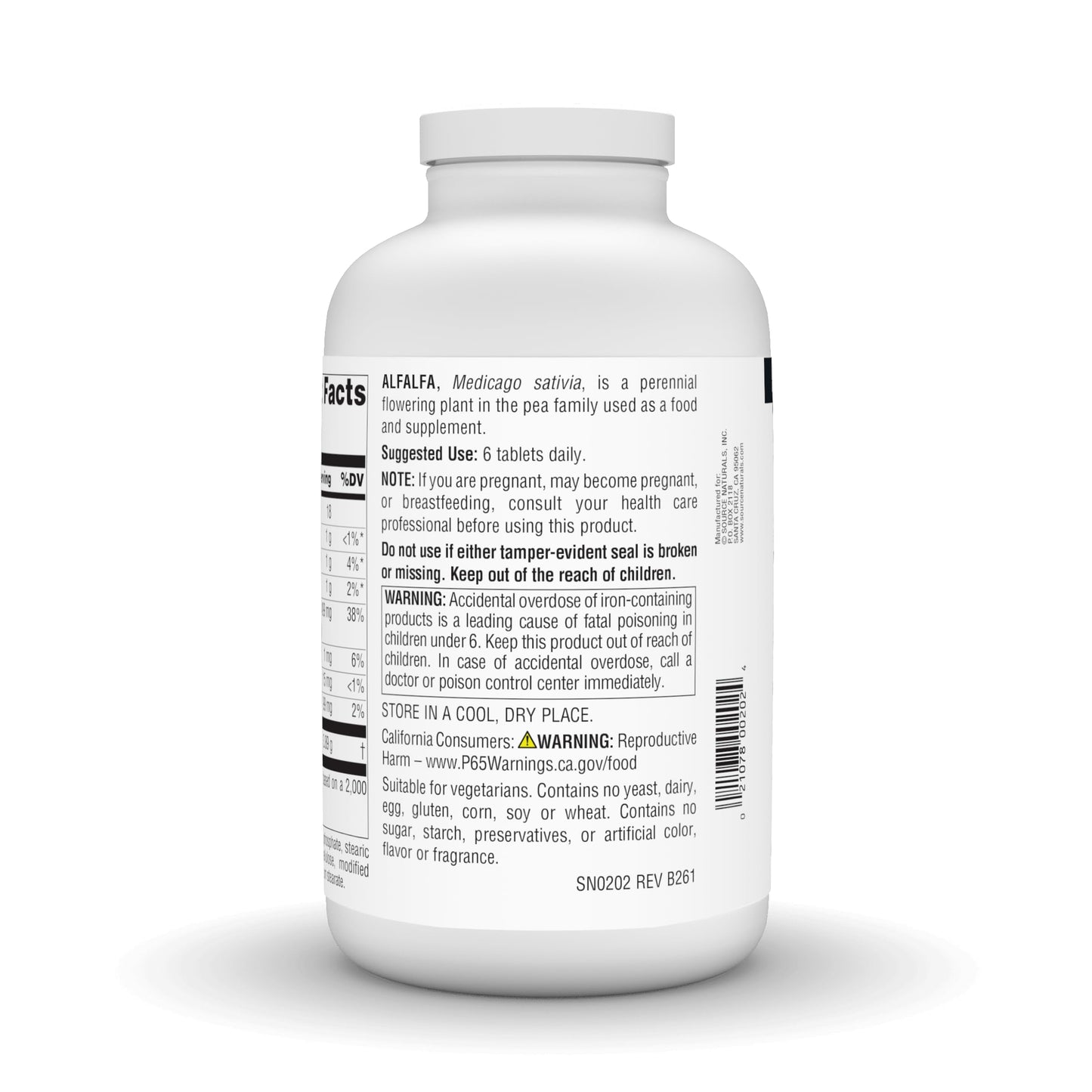 Source Naturals Alfalfa 648mg 500 Tablets