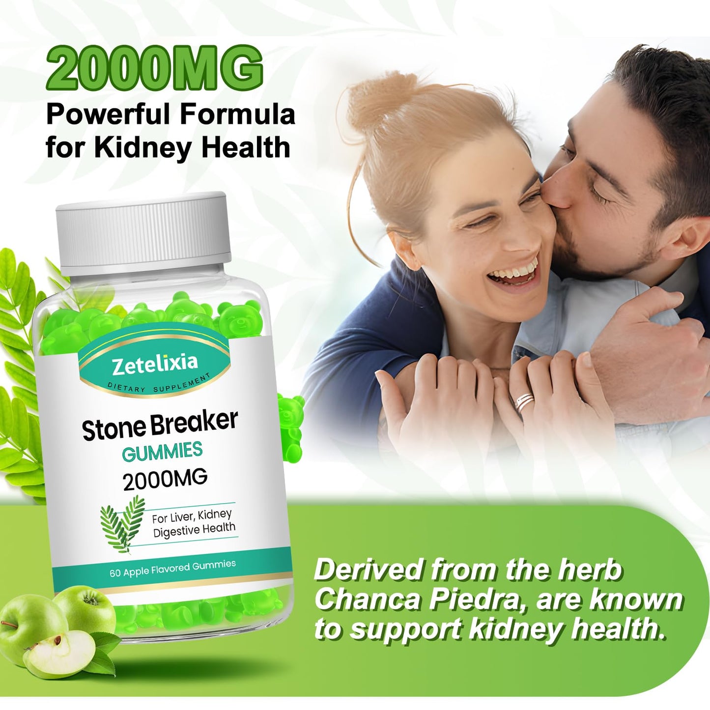 Zetelixia Chanca Piedra Stone Breaker Gummies 60 Count