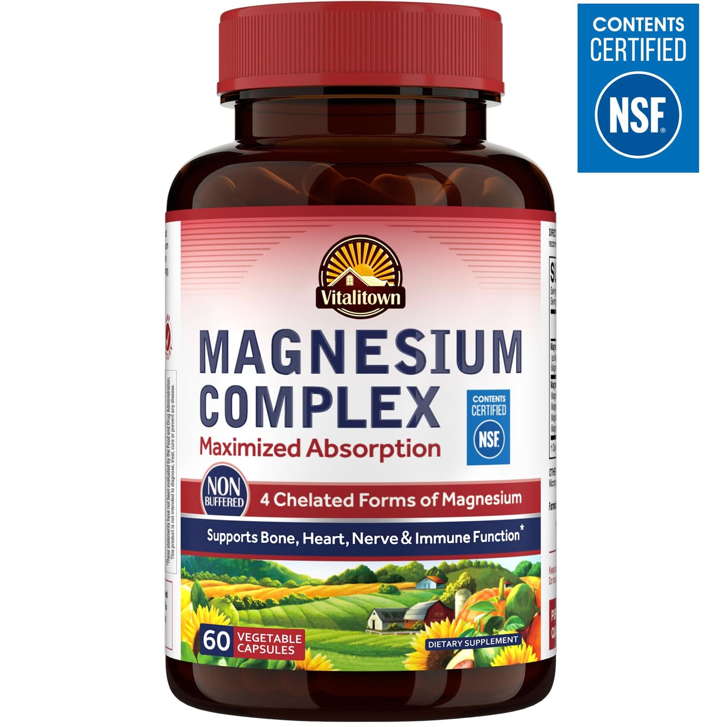 Vitalitown Magnesium Complex Supplement 500mg Capsule, 60 Count