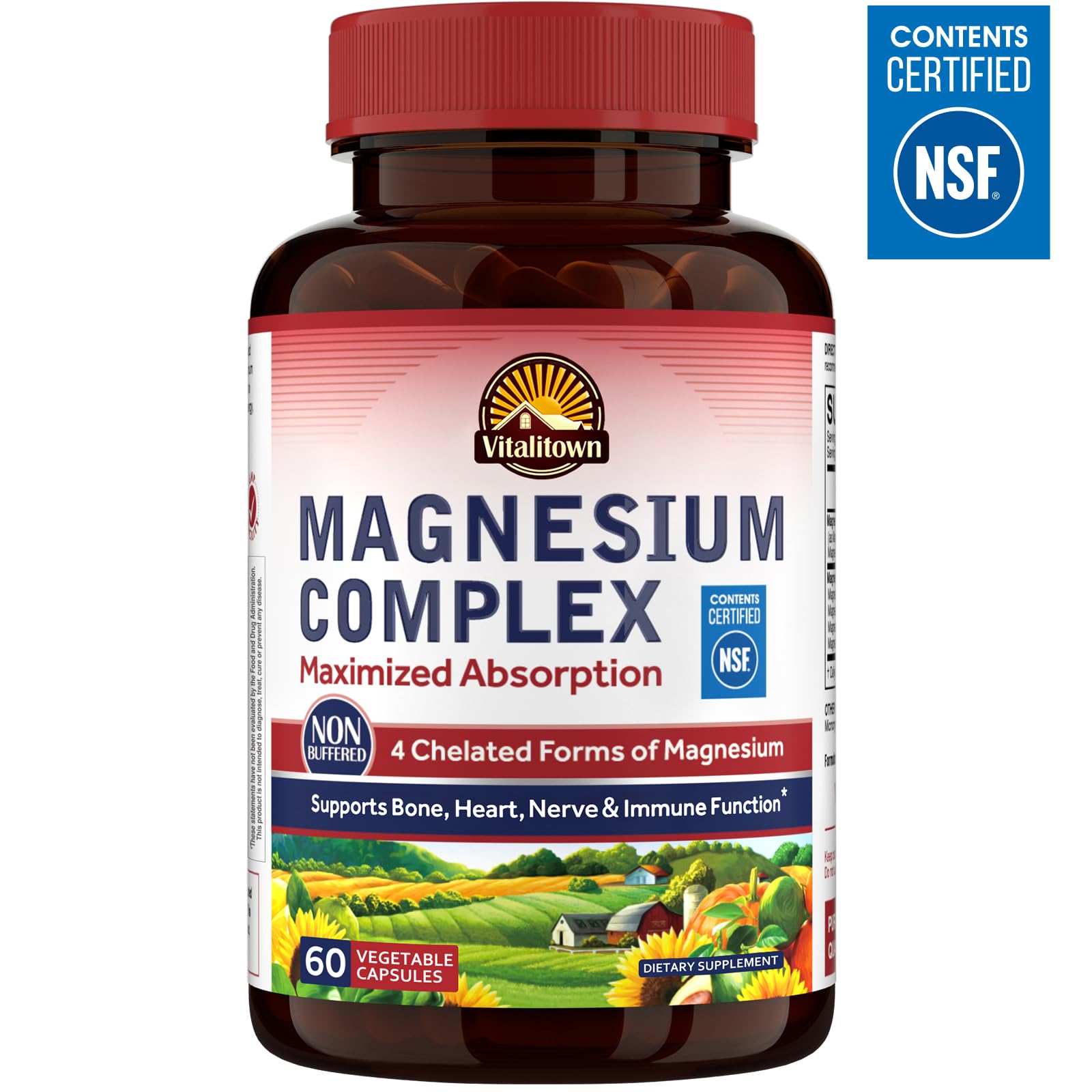 Vitalitown Magnesium Complex Supplement 500mg Capsule, 60 Count