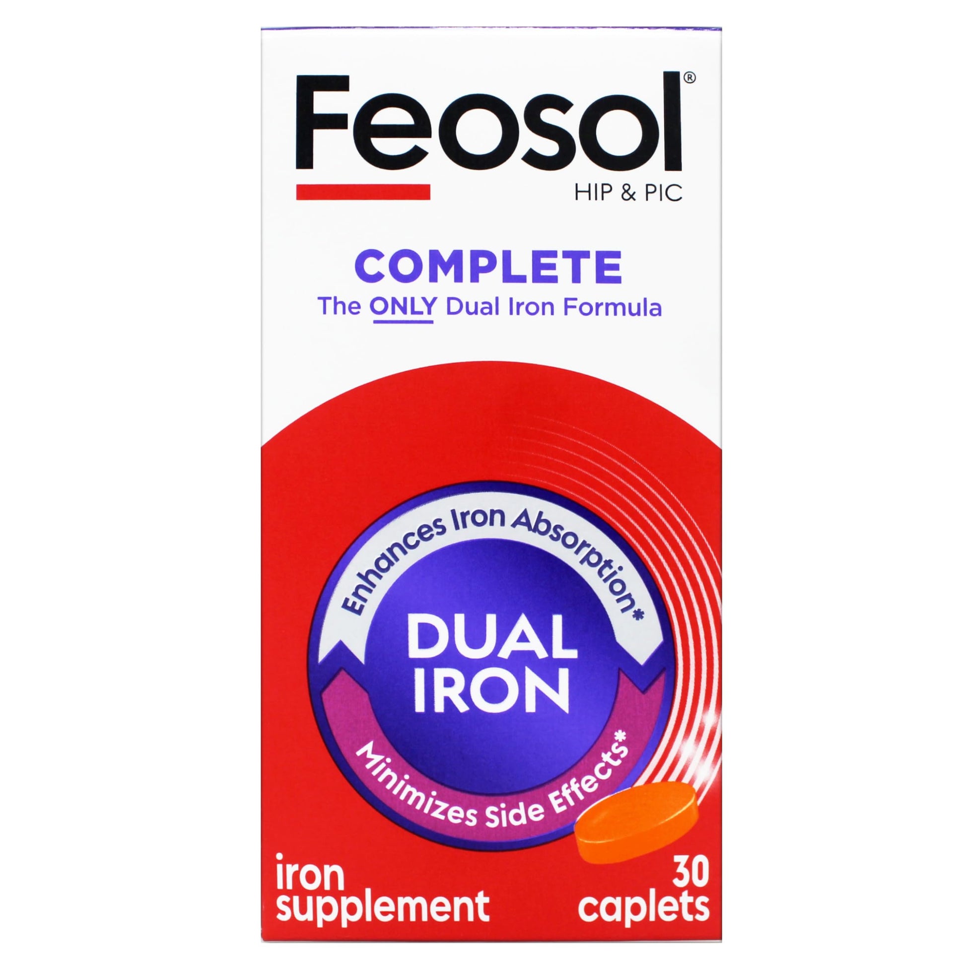 Feosol Complete with Bifera Iron Caplets, 30 Caplets