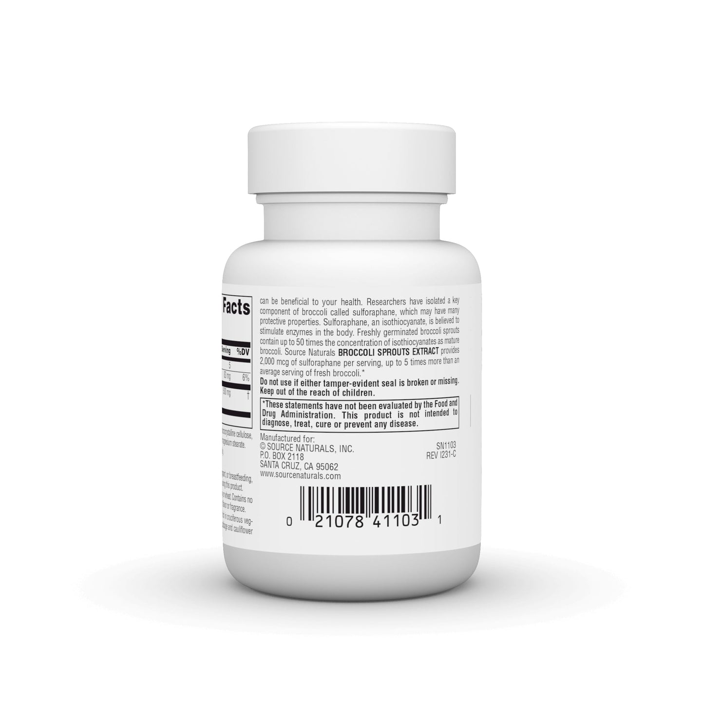 Source Naturals Broccoli Sprouts Extract, 250 mg Tablets, 30 Count