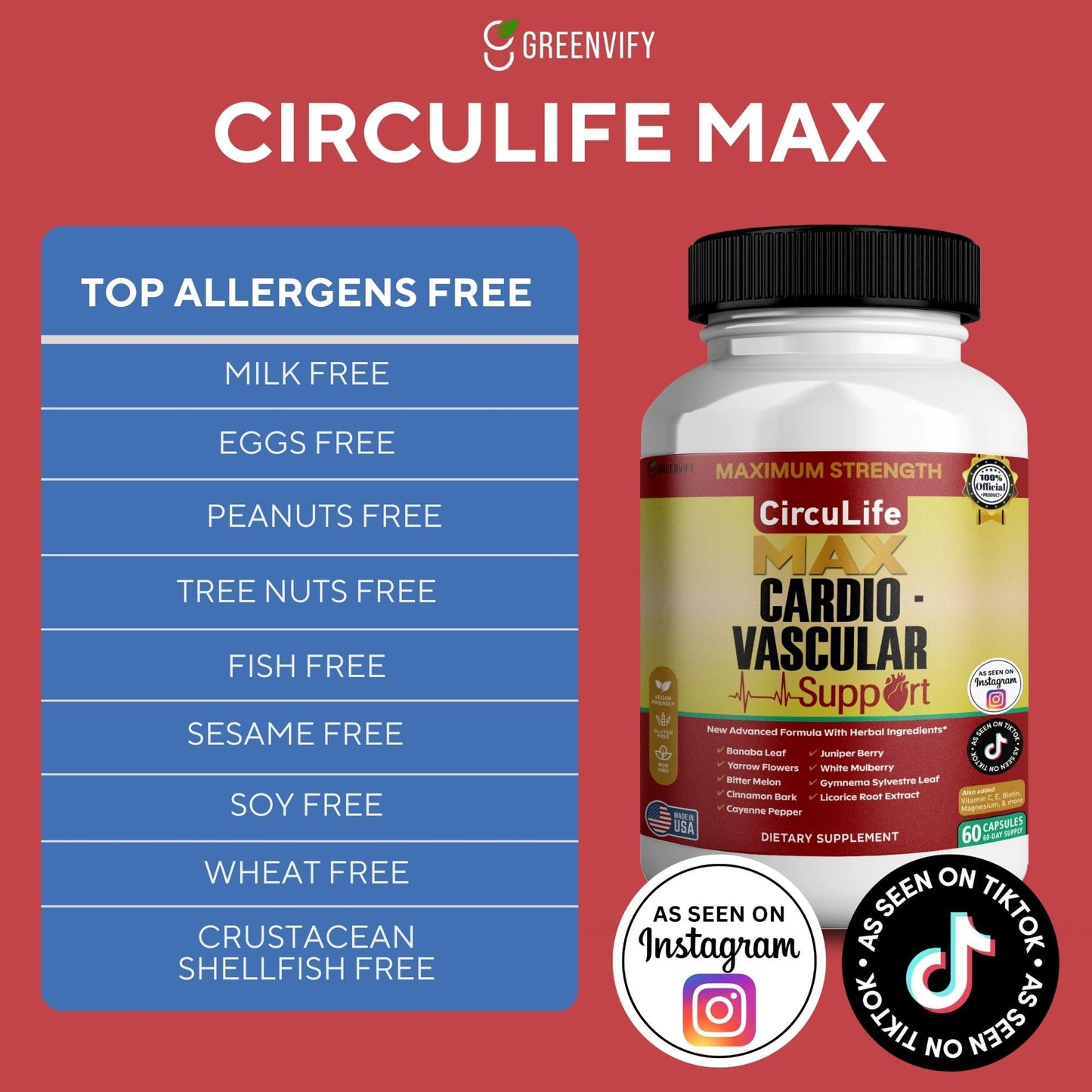 GREENVIFY CircuLife Max Cardiovascular Support Capsule, 60 Capsules