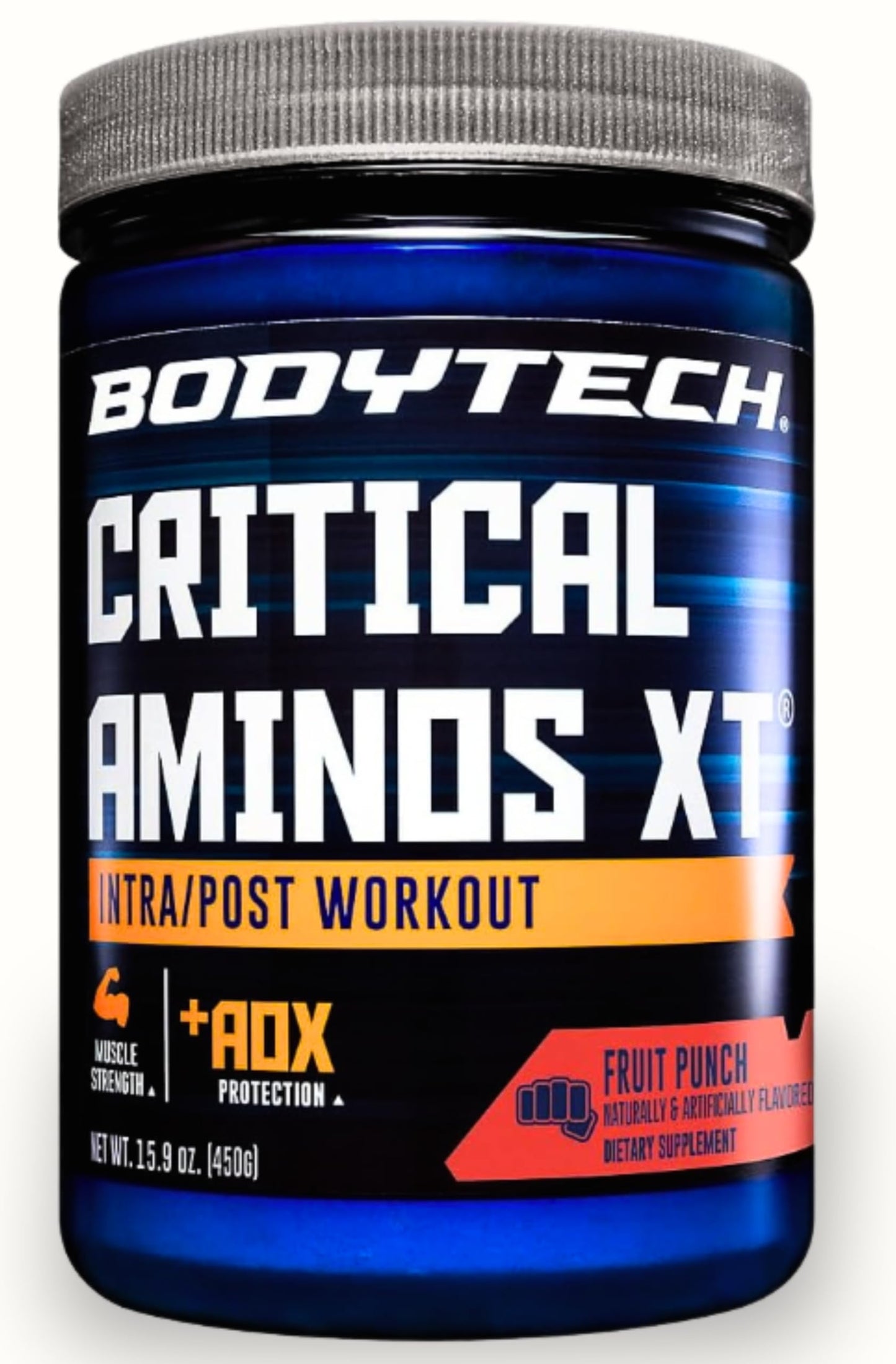 BodyTech Critical Aminos XT Amino Acid Powder with Glutamine, Citrulline & Carnitine, Fruit Punch Flavor, 15.9 oz, 45 Servings