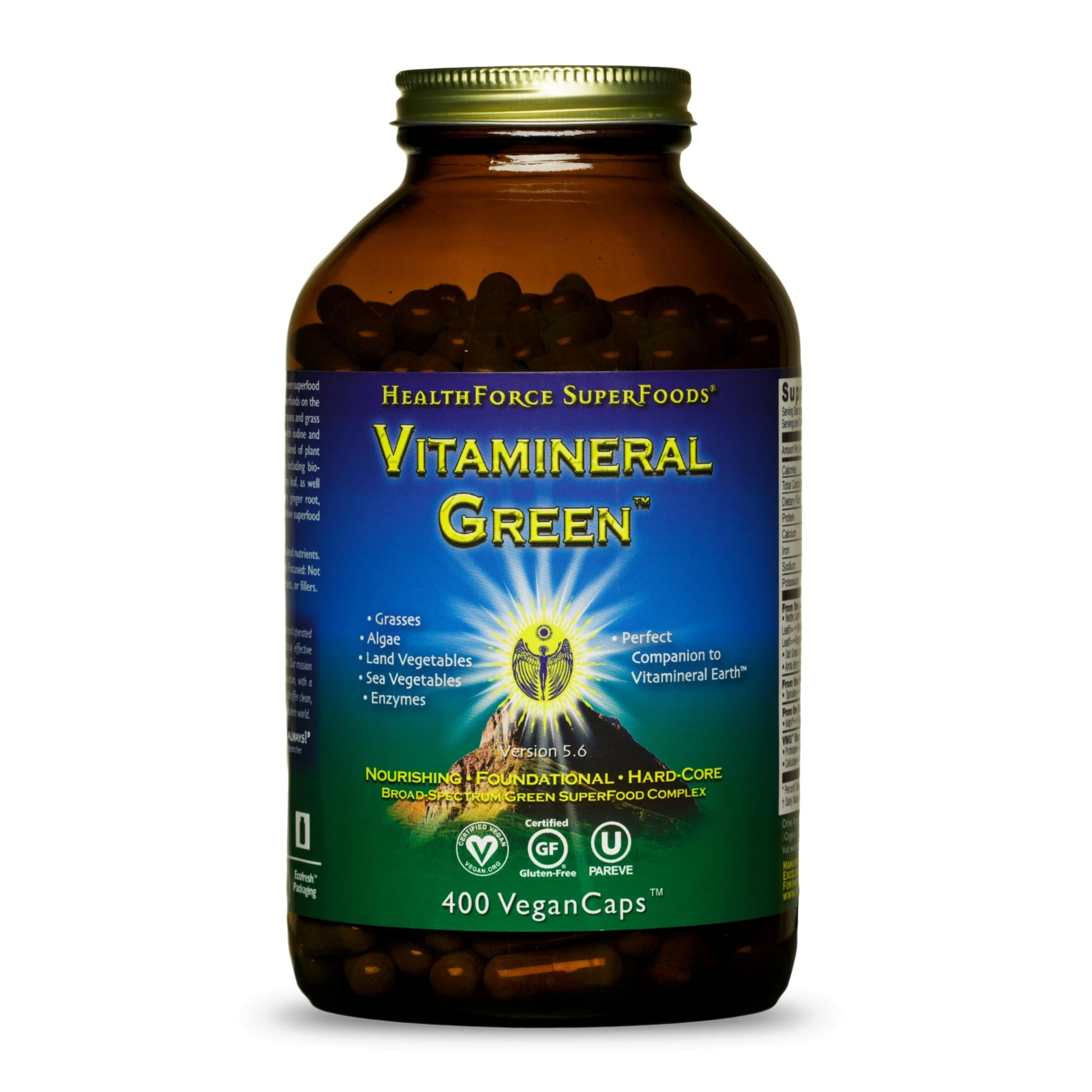 HEALTHFORCE SUPERFOODS Vitamineral Green Mineral Supplement for Immune & Thyroid Support 400 Capsules