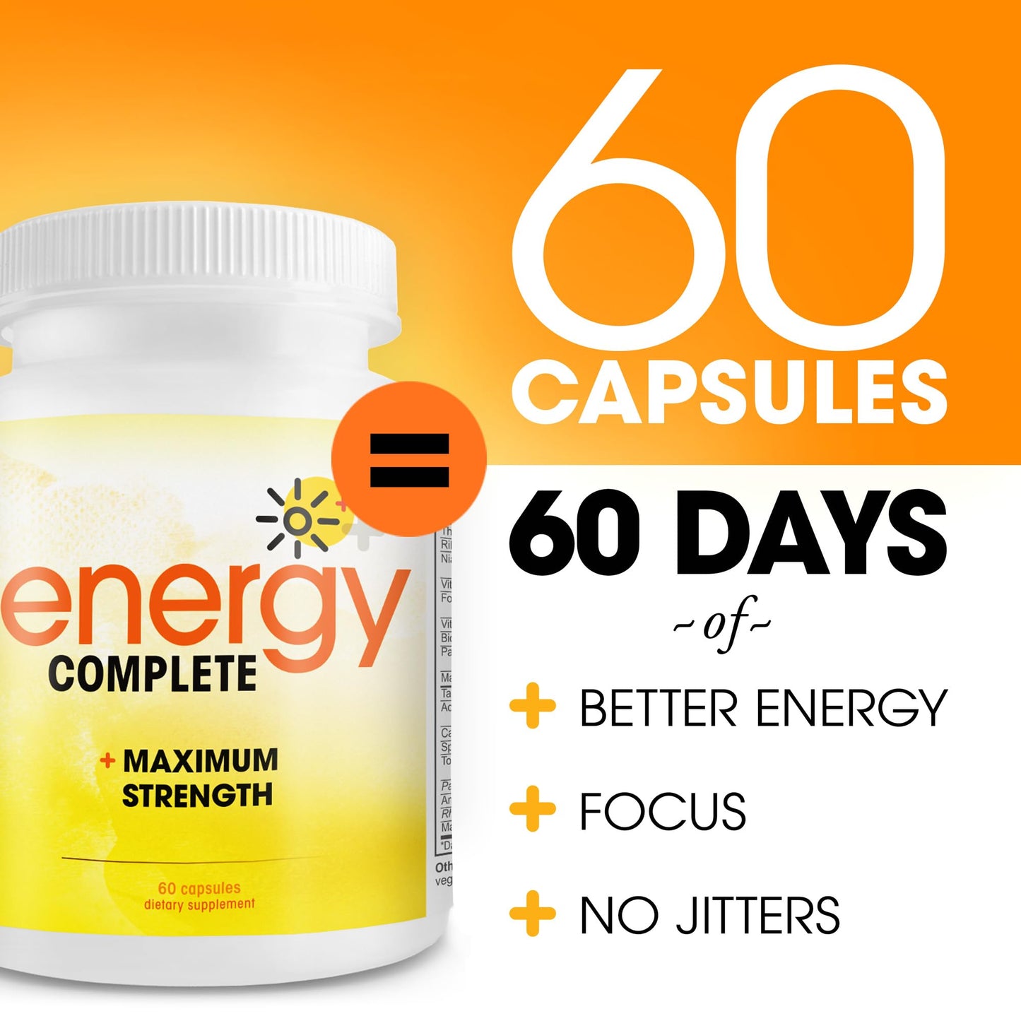 Instant Brands Energy Complete 18-in-1 Vegan Energy and Focus Supplement - Vegan Caffeine Capsules, 60 Count