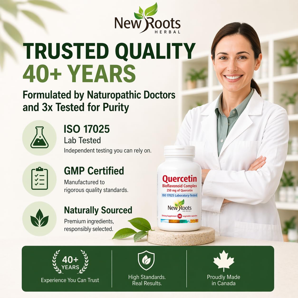 NEW ROOTS HERBAL Quercetin with Bromelain Capsules, 90 Capsules
