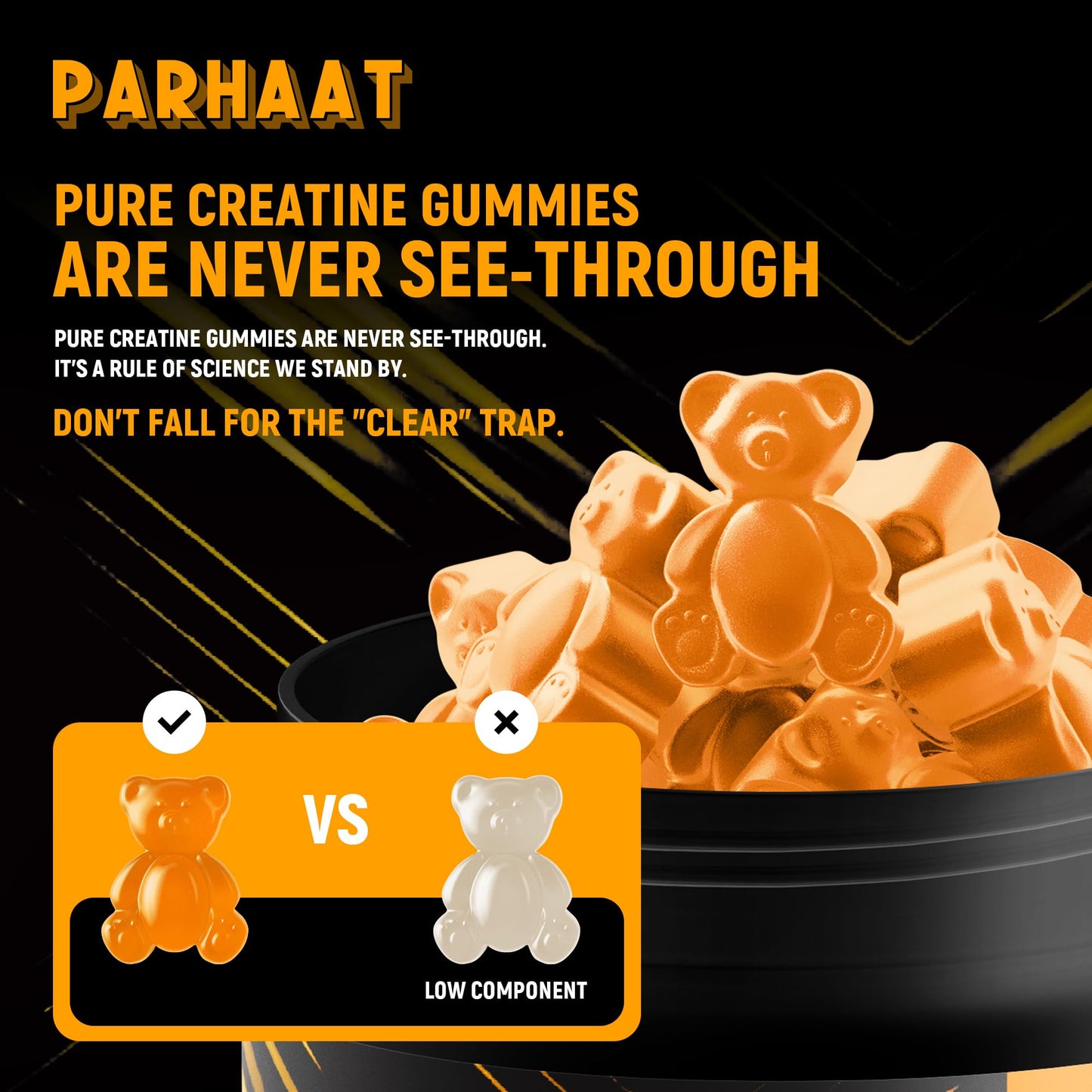 Parhaat Creatine Monohydrate Gummies 90 Count