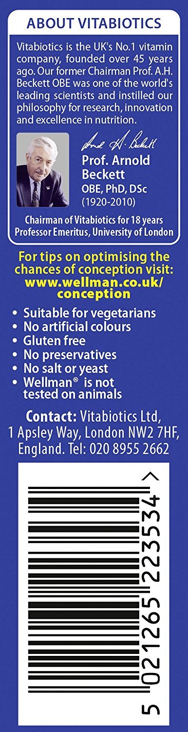 Vitabiotics Wellman Conception Tablets, 30 Count
