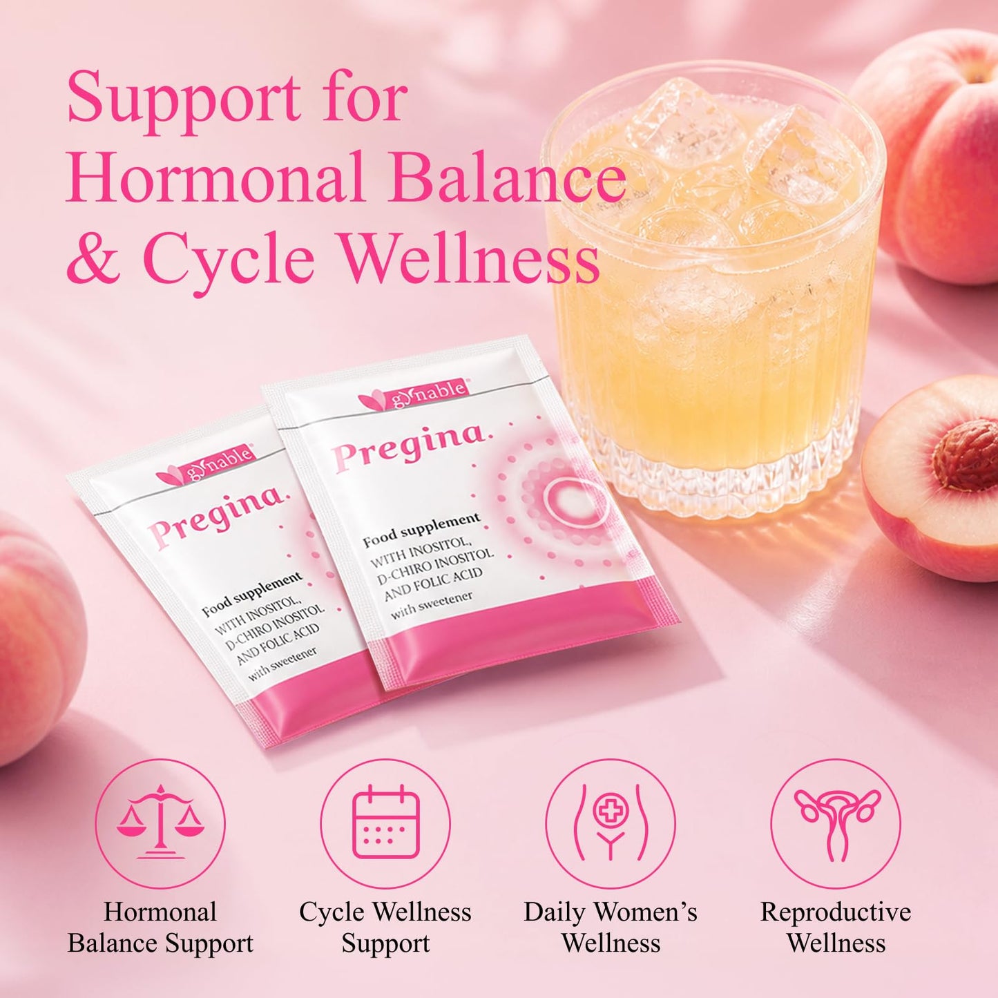 Vevoec Gynable Pregina Myo-Inositol & D-Chiro Inositol for Women - Original 125:1 Formula, Hormonal Balance & Cycle Wellness, with Chaste Tree & Methylfolate, Powder 30 Servings