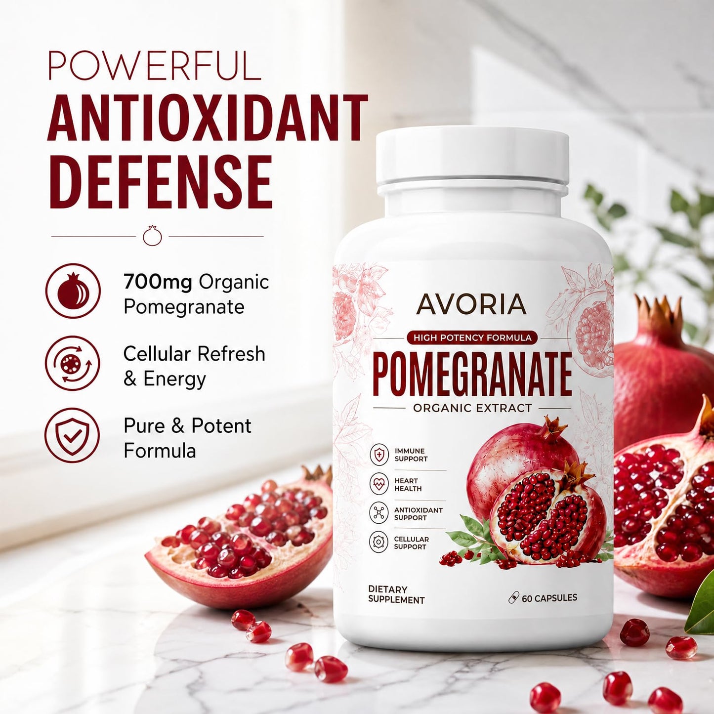 Ovofem Avoria Organic Pomegranate Extract Capsules, 60 Count