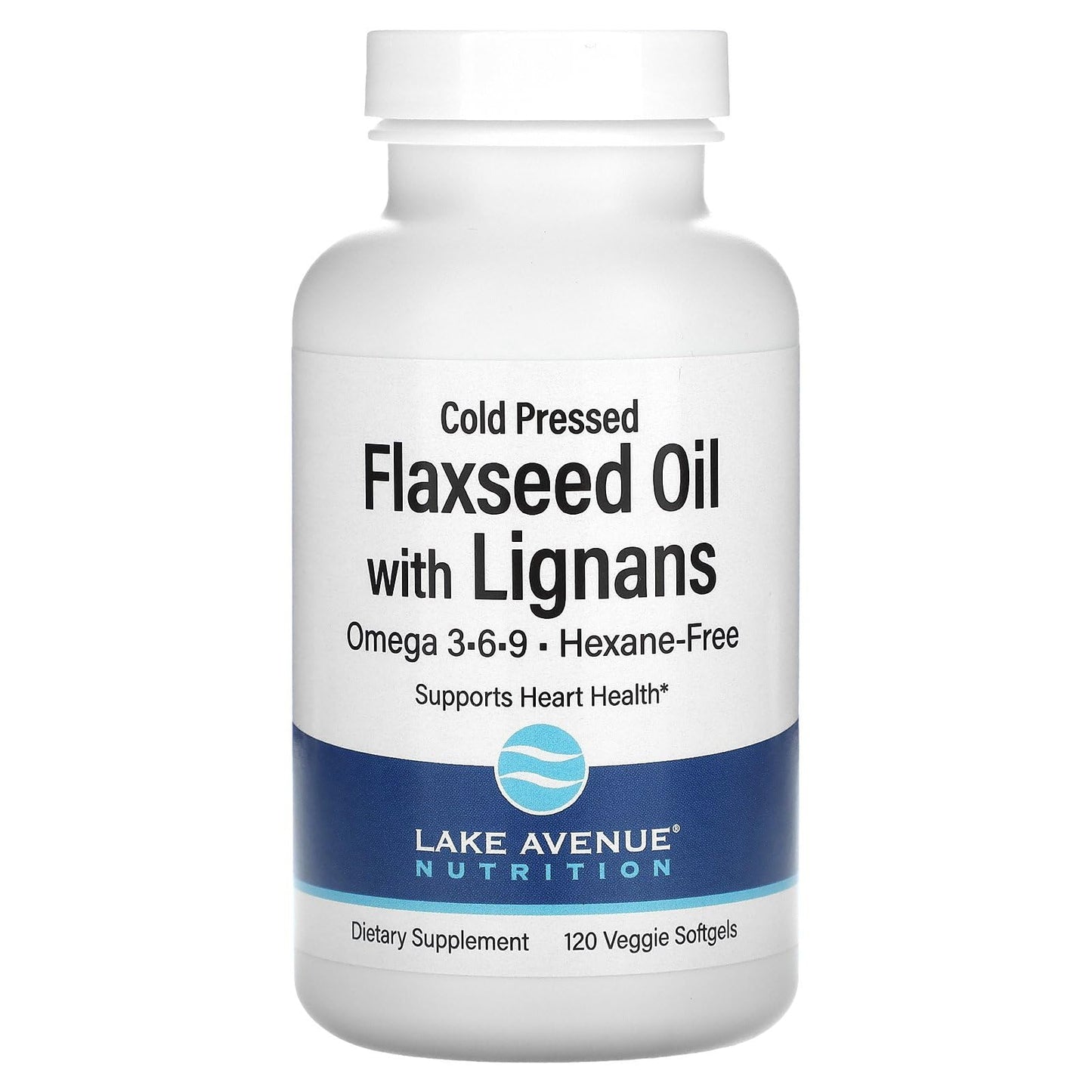 Lake Avenue Cold Pressed Flaxseed Oil with Lignans Softgels 120