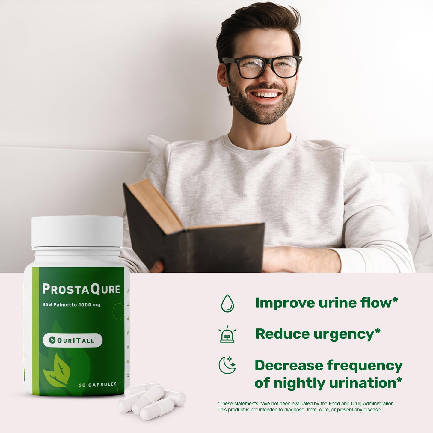 QurItAll ProstaQure Saw Palmetto 1000 mg Capsules, 60 Count