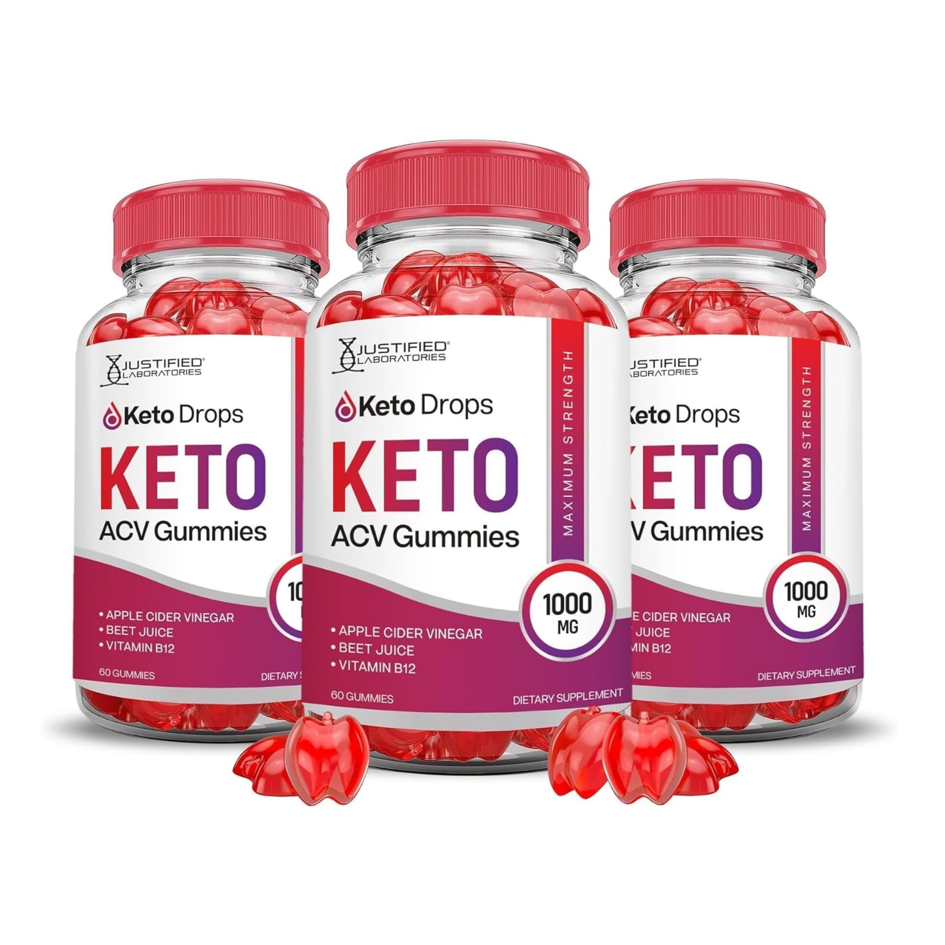 Justified Laboratories Keto Drops Keto ACV Gummies Gummy 180 Count
