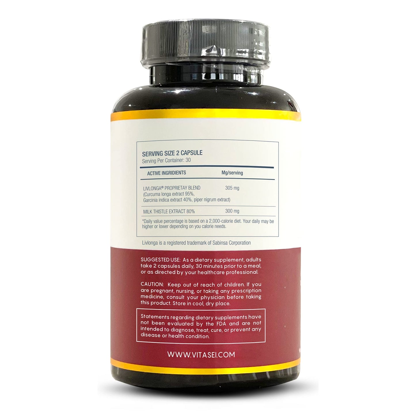 VITASEI Liver Cleanse Detox & Repair, Liver Complex with Milk Thistle Extract, Garcinia, Curcumin C3, 120 Capsules