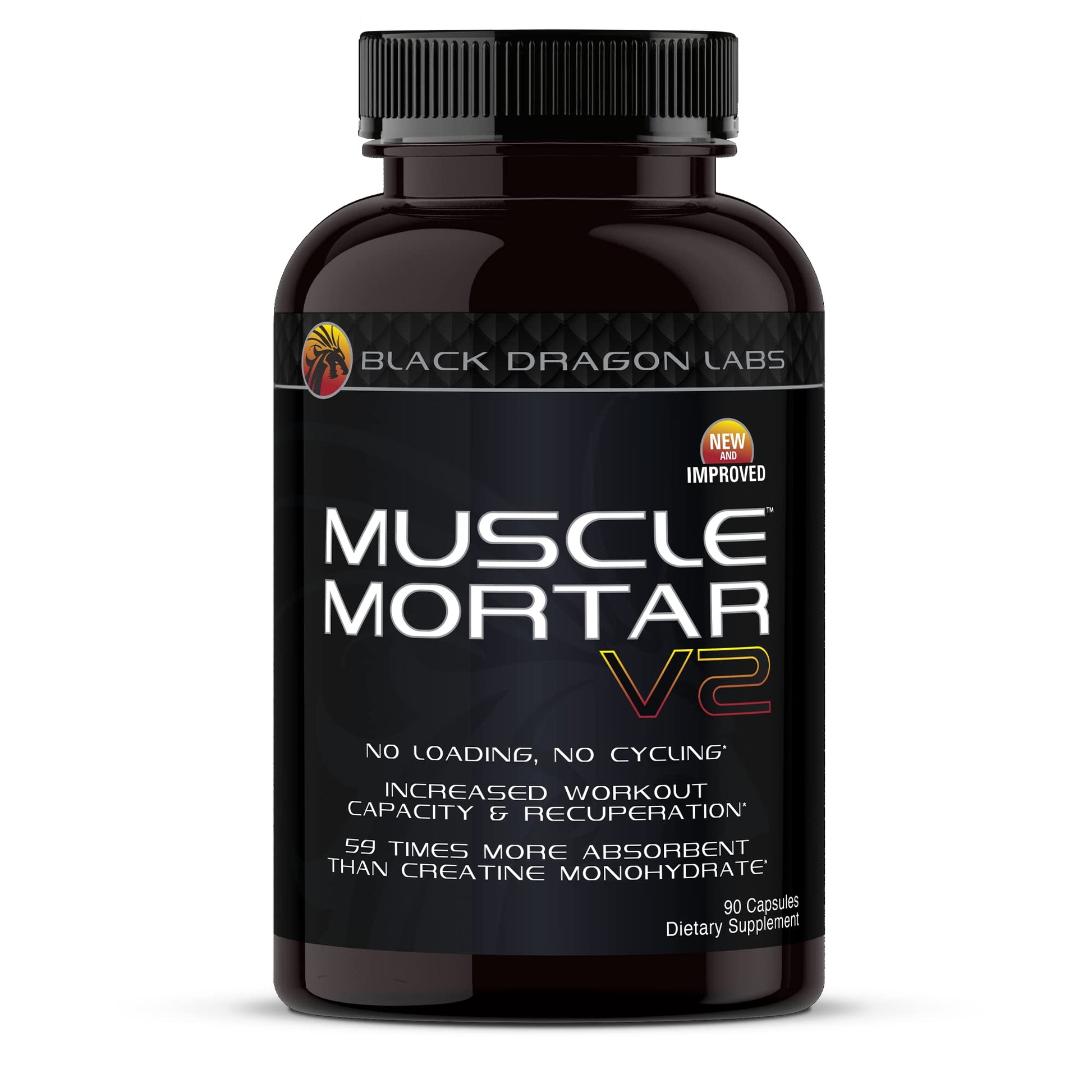 Black Dragon Labs Muscle Mortar Creatine HCL Capsules, 120 Count