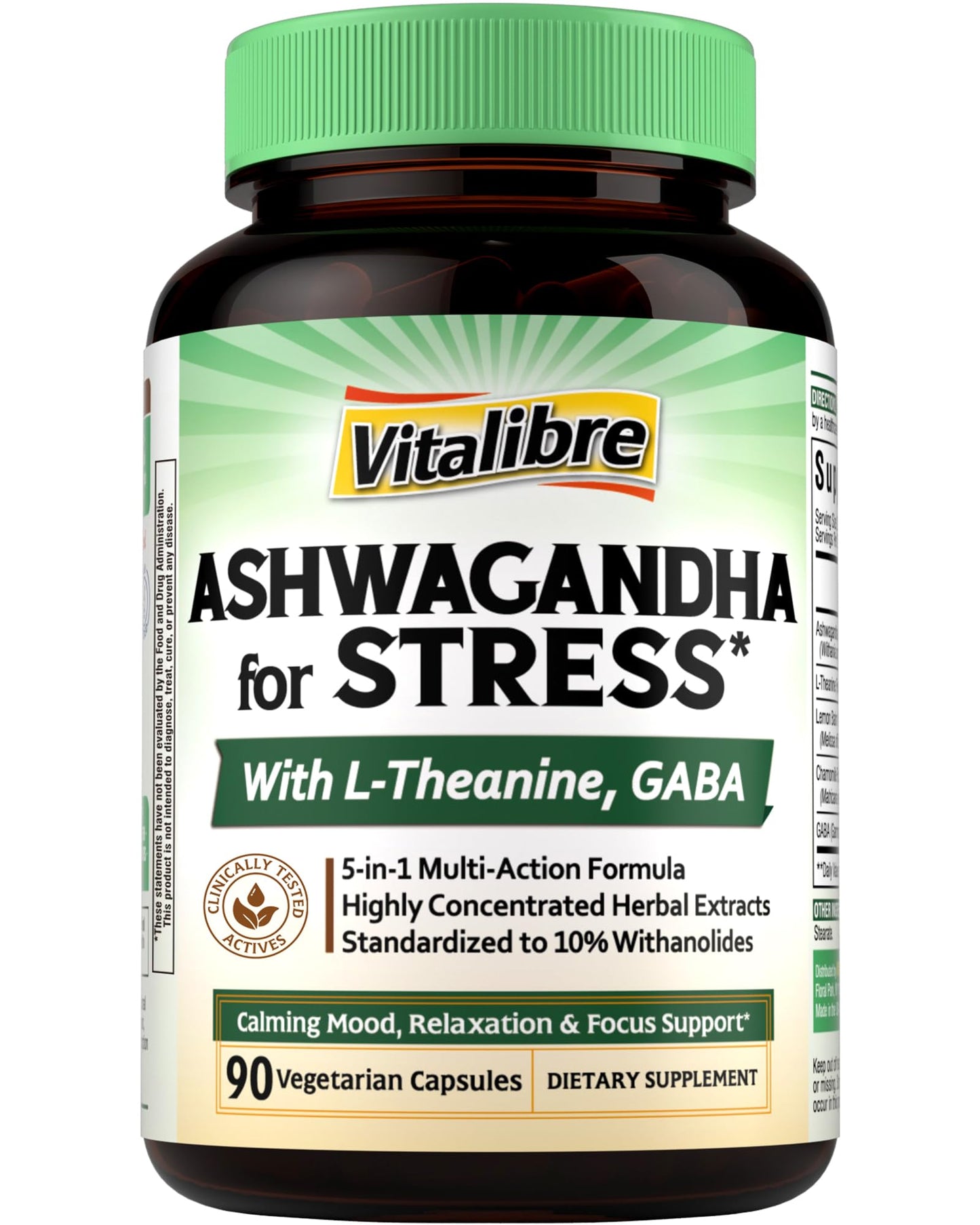 Vitalibre Ashwagandha Supplement Capsule 90 Count