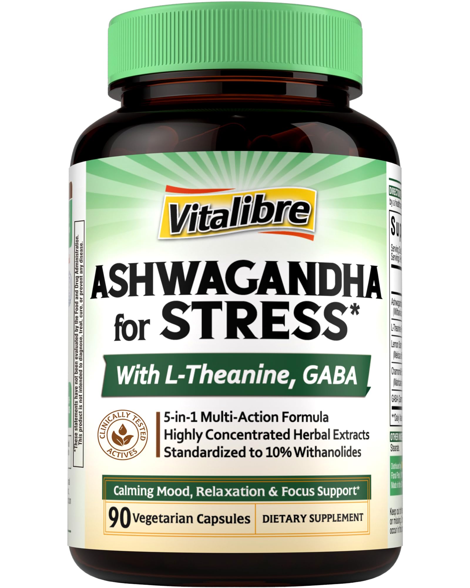 Vitalibre Ashwagandha Supplement Capsule 90 Count