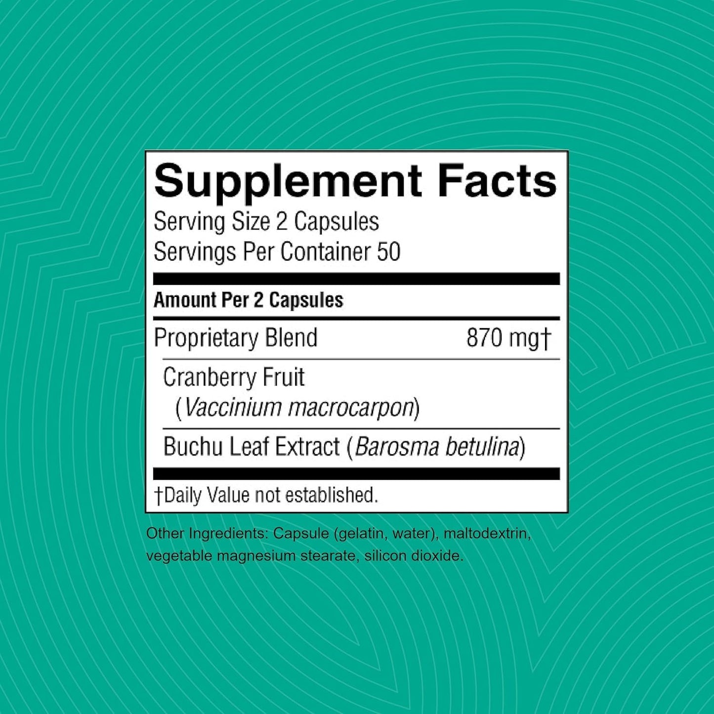 Nature's Sunshine Cranberry and Buchu Concentrate Capsules, 100 Count