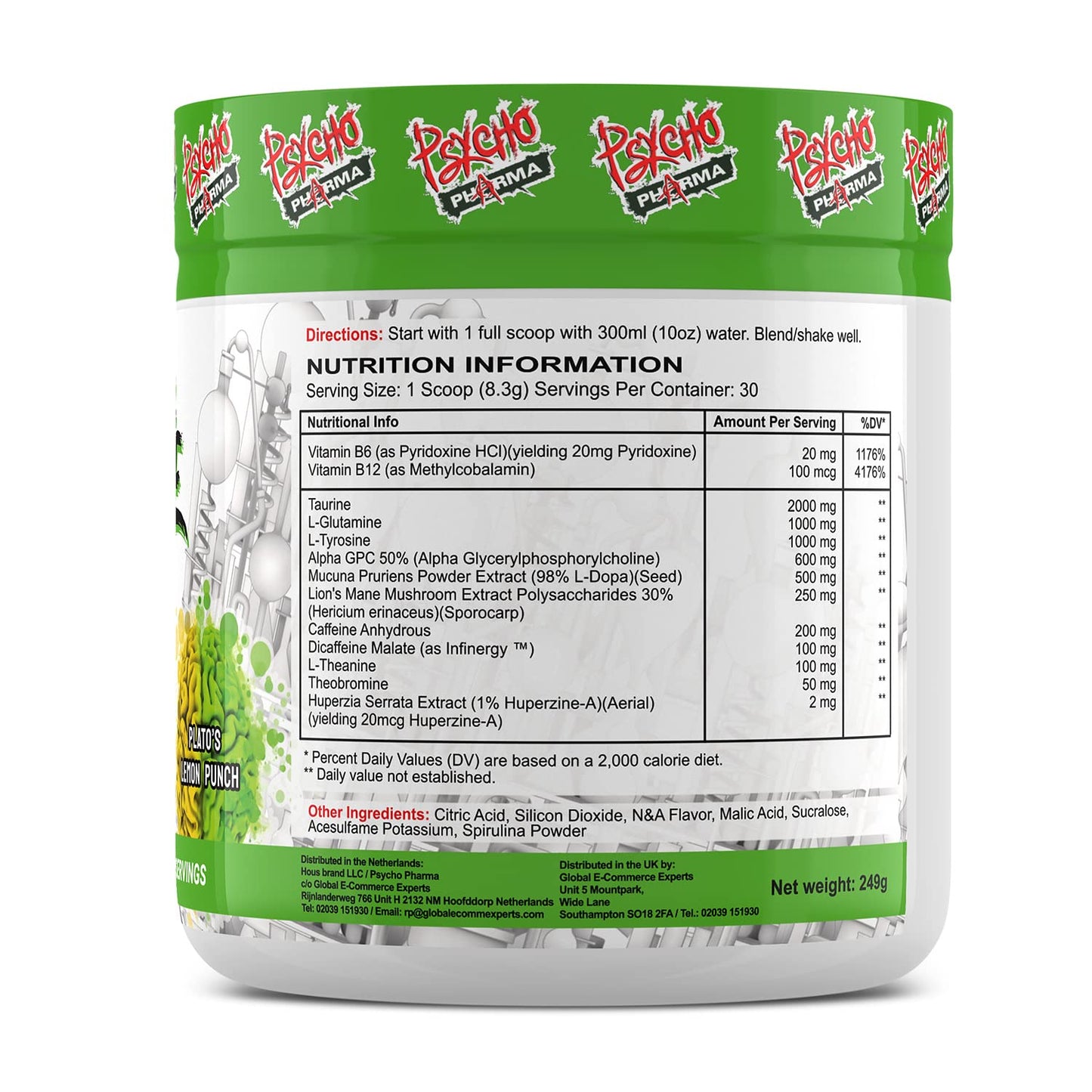 Psycho Pharma Infinite Brain Nootropic Game Changer Powder 8.78 Ounce